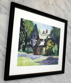 Acquerello di metà secolo Jon Carsmans "Blue Bells" 1980 Firmato