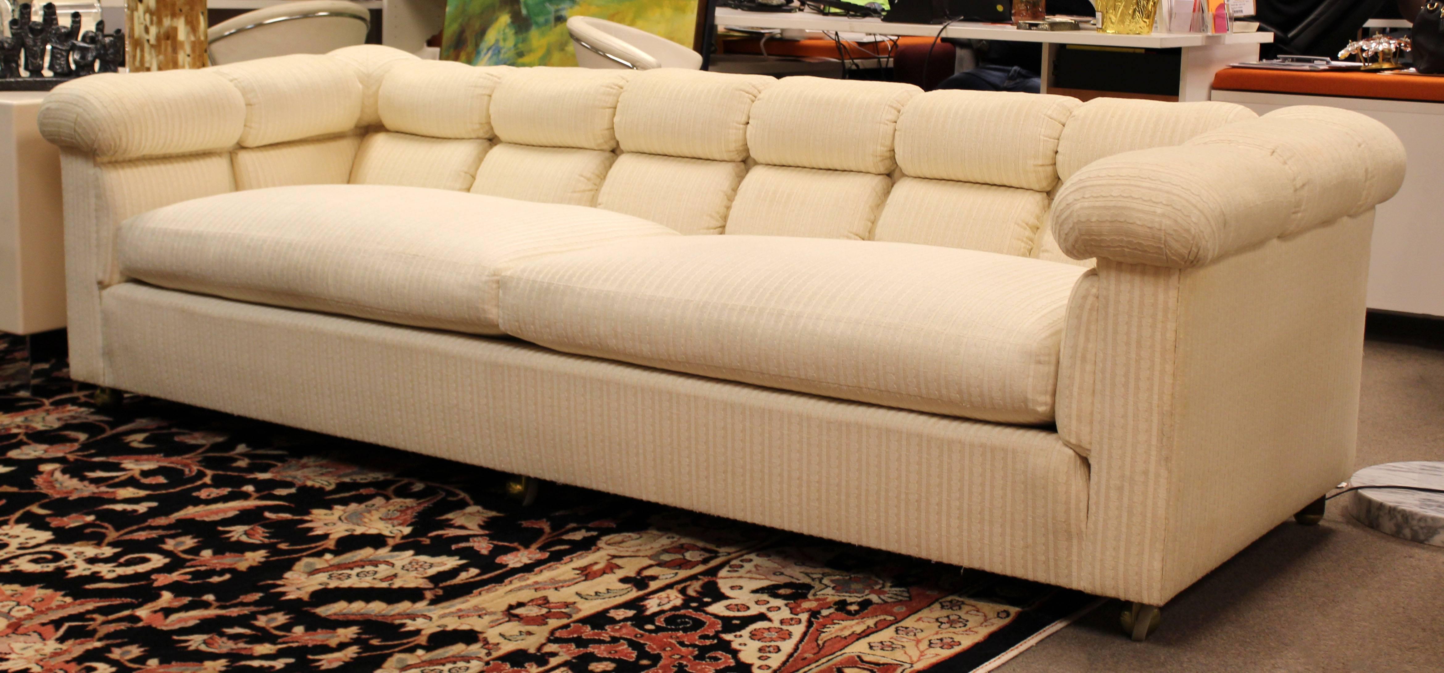 American Mid-Century Modern Party Tufted X-Long Sofa Wormley for Dunbar Style, 1950s