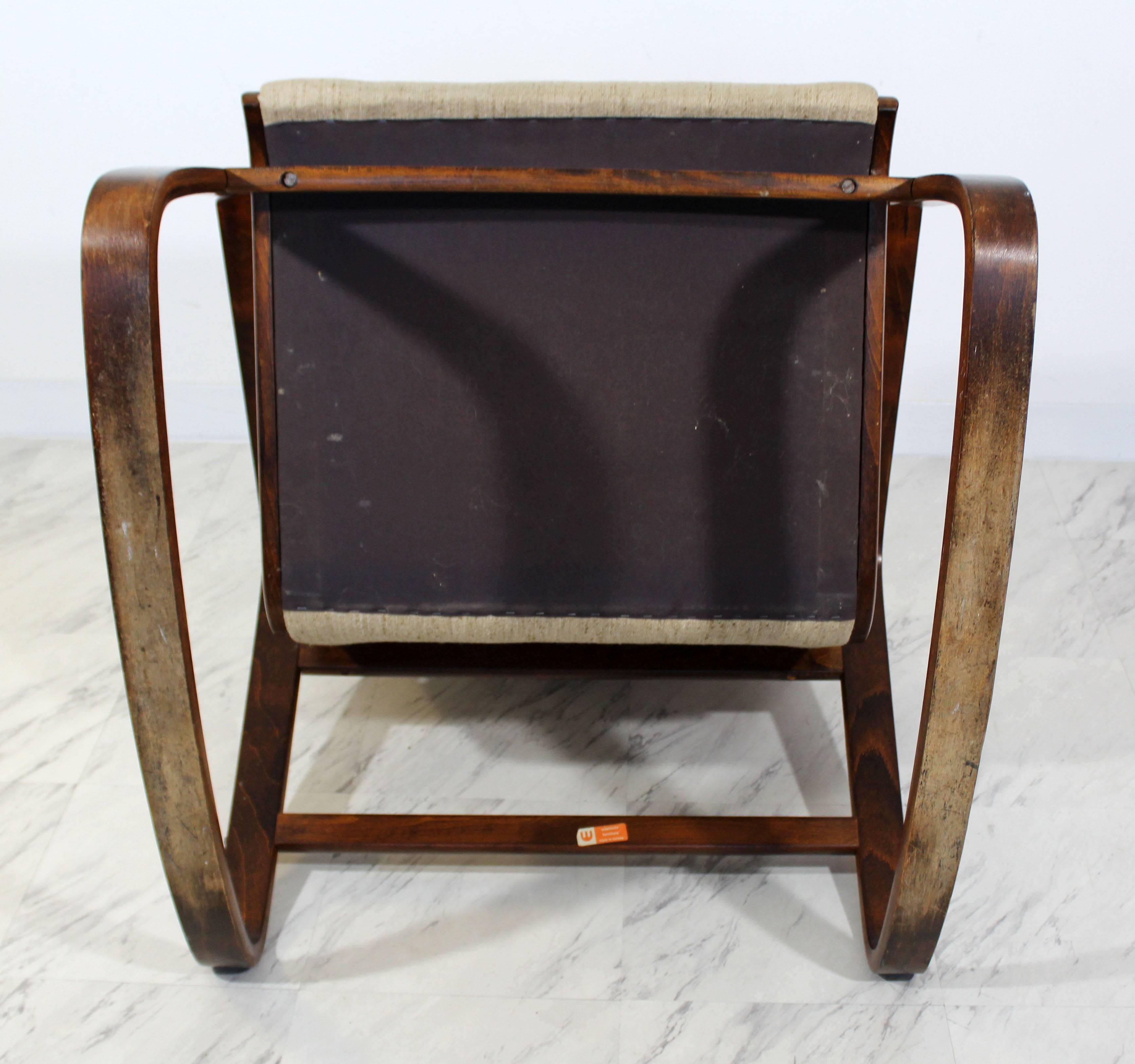 Bentwood Mid-Century Modern Bent Wood Rocker Rocking Chair Ingmar Relling Westnofa, 1960s