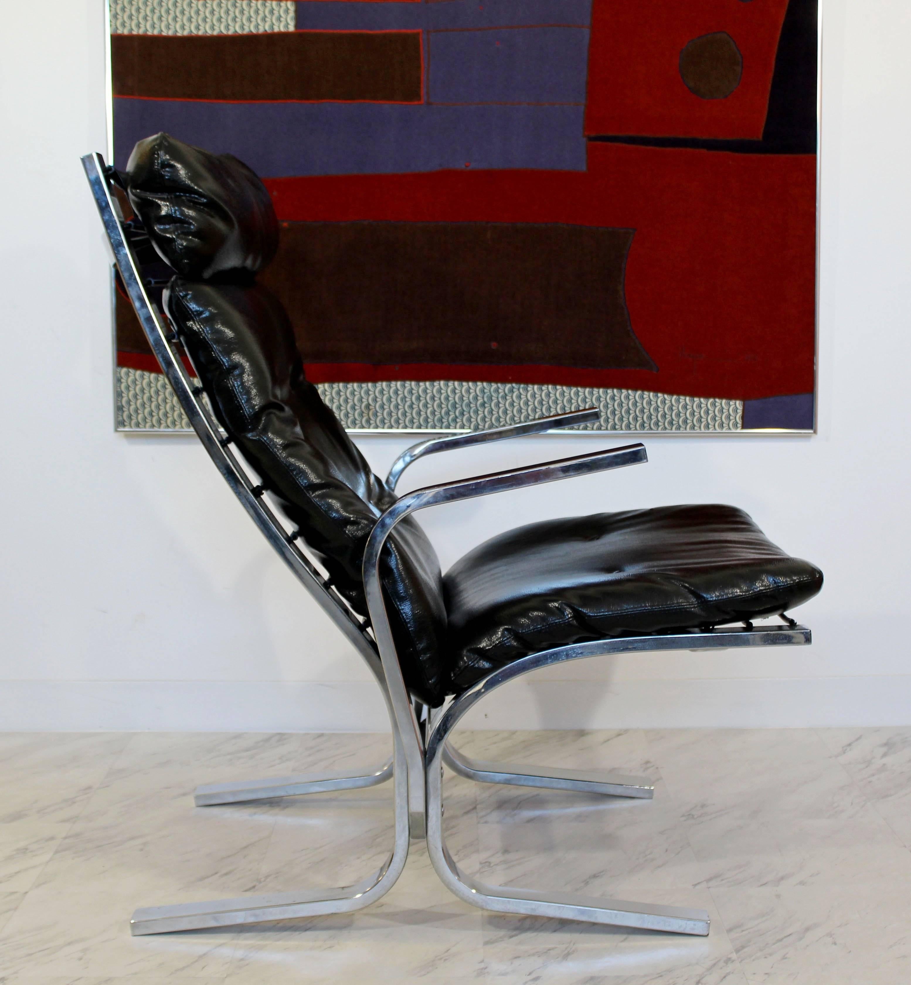Mid-Century Modern Ingmar Relling Westnofa Style Chrome Wave Lounge Chair 1