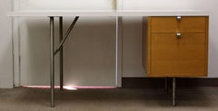 Mid-Century Modern Wood and Steel Two-Drawer Desk George Nelson Herman Miller
