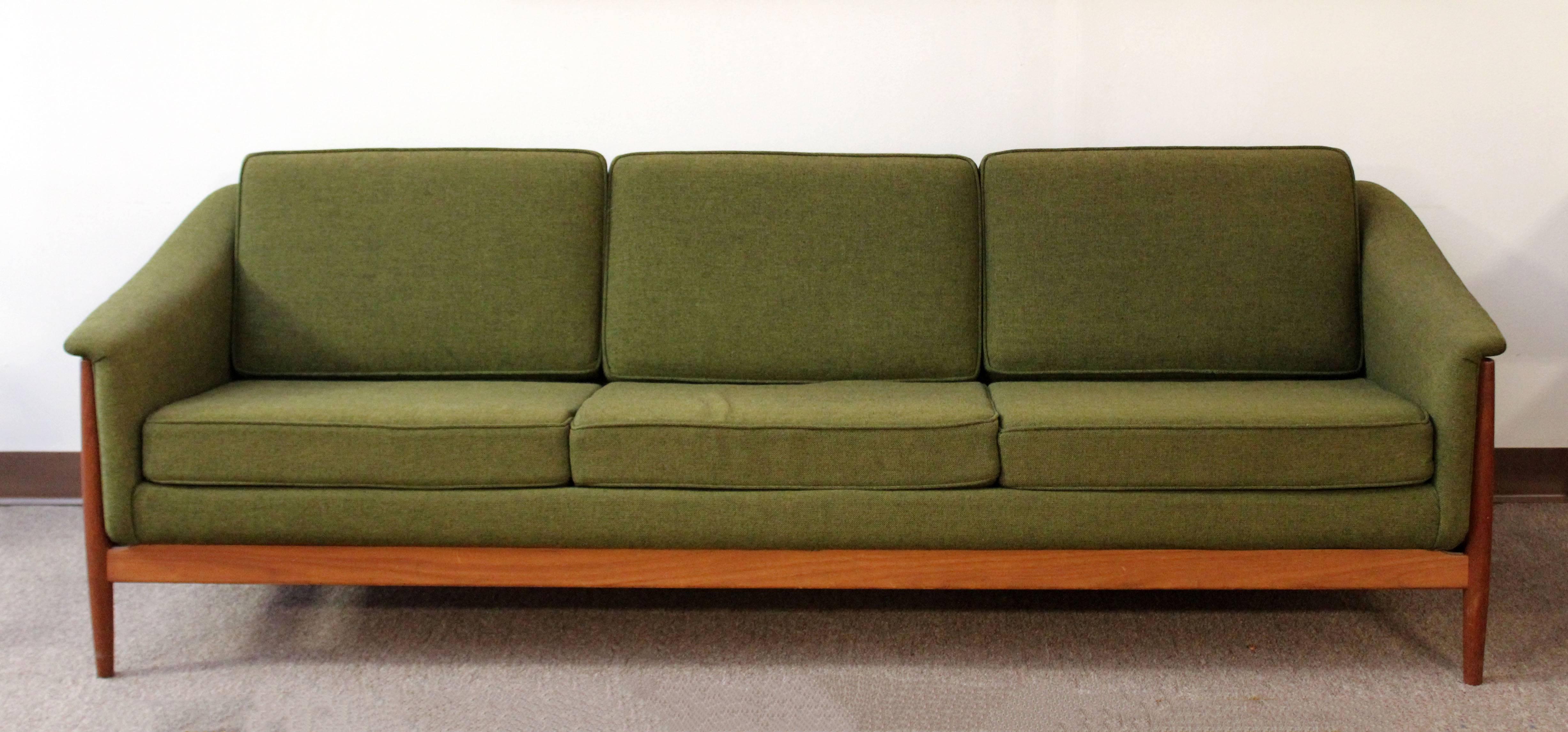American Mid-Century Modern Three-Seat Curved Wood Sofa by Folke Ohlsson for DUX Sweden