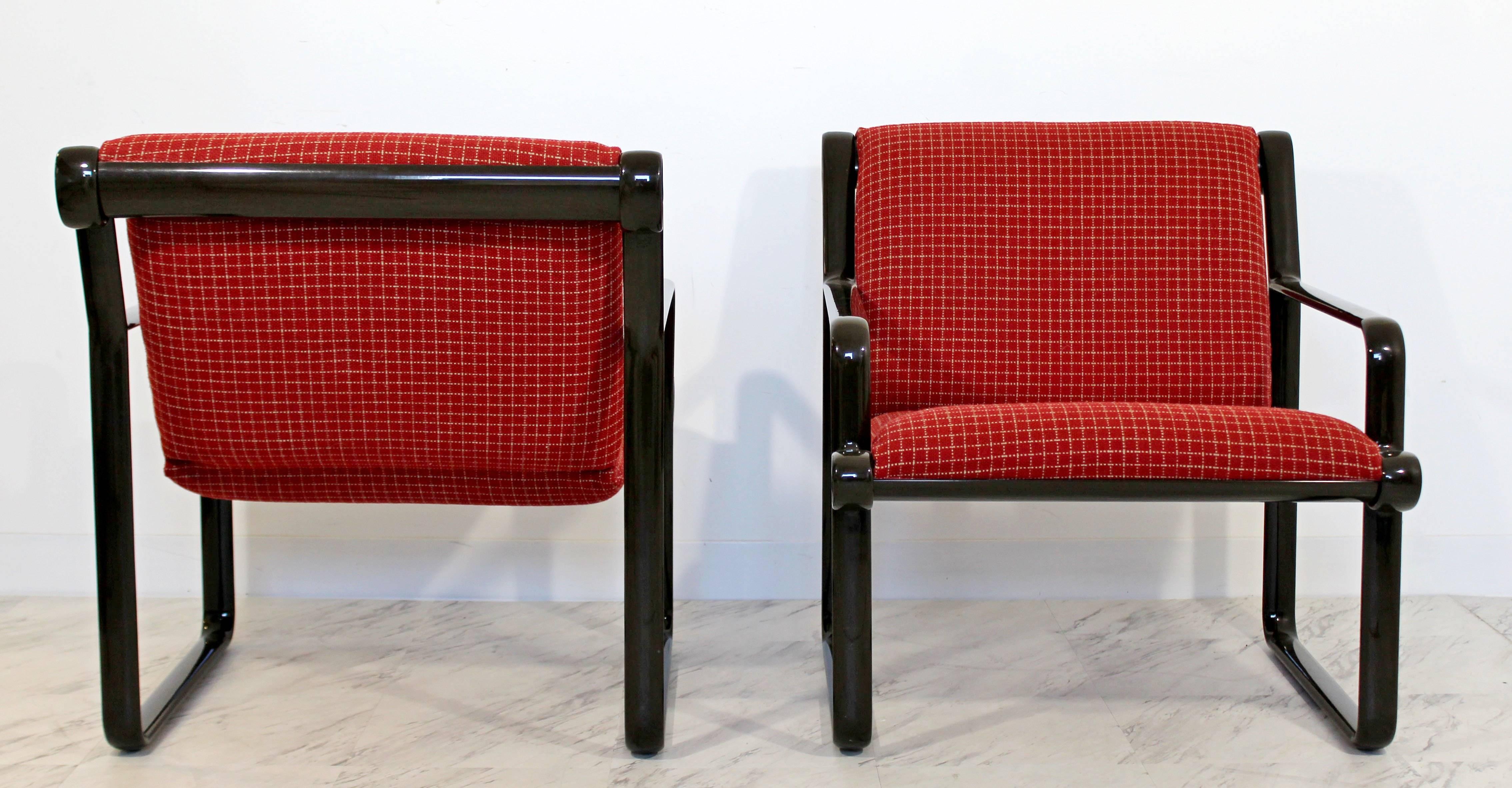 Mid-Century Modern Pair of Sling Lounge Armchairs Hannah & Morrison Knoll, 1970s 3