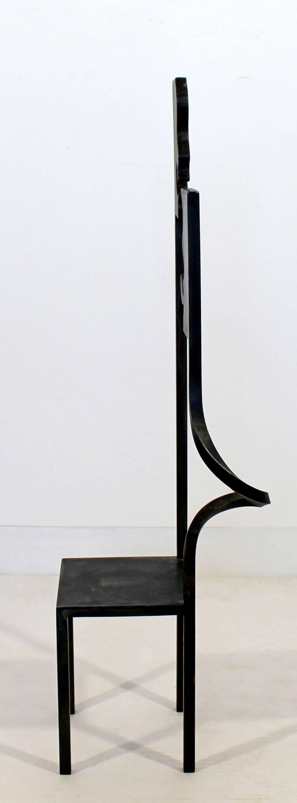 Contemporary Modern Metal Chair Art Sculpture Signed & Dated by Gary Kulak 1990s 4