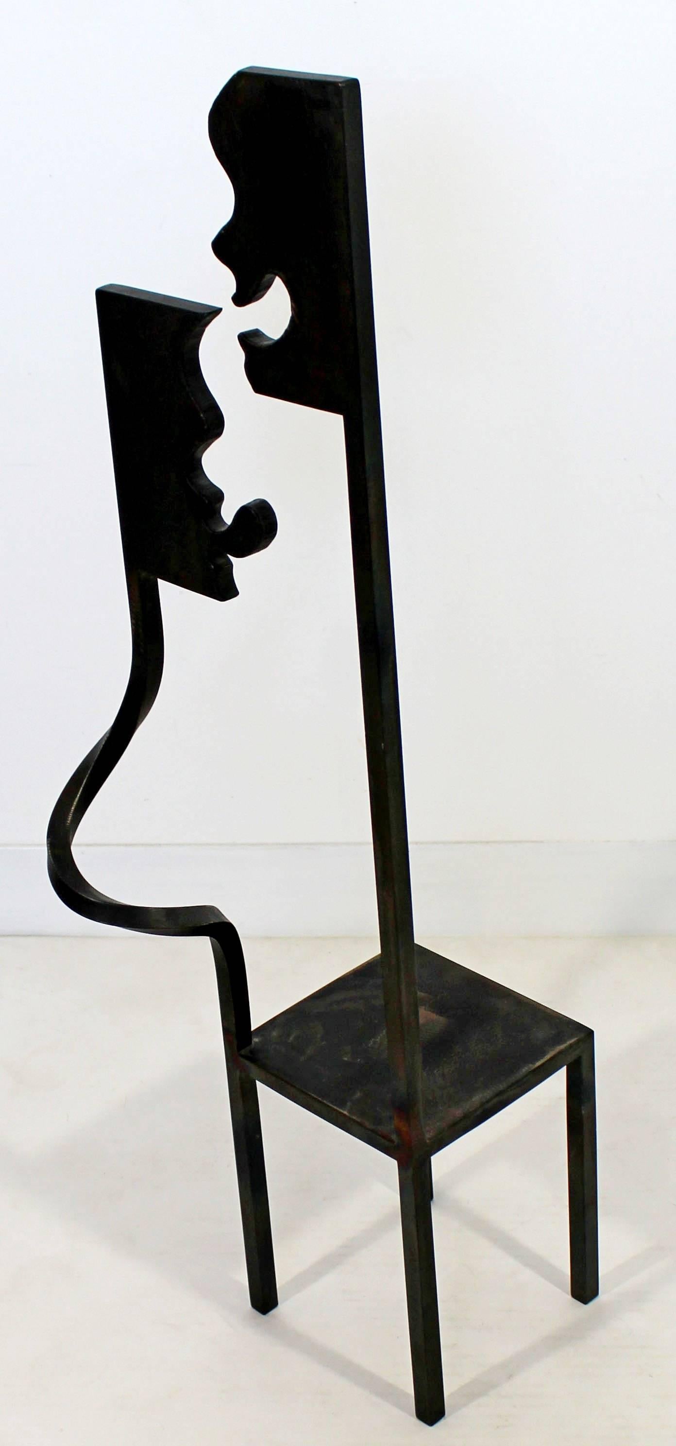 Contemporary Modern Metal Chair Art Sculpture Signed & Dated by Gary Kulak 1990s 2