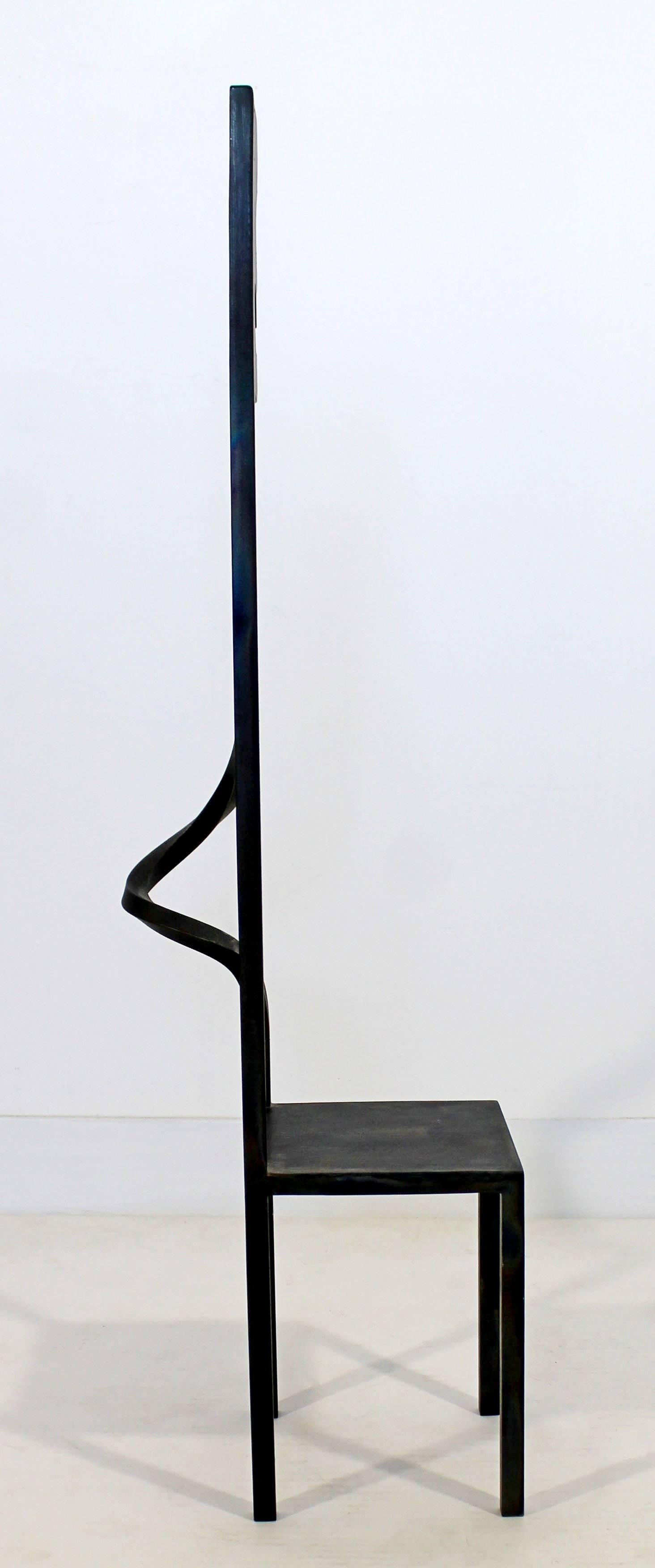 Late 20th Century Contemporary Modern Metal Chair Art Sculpture Signed & Dated by Gary Kulak 1990s