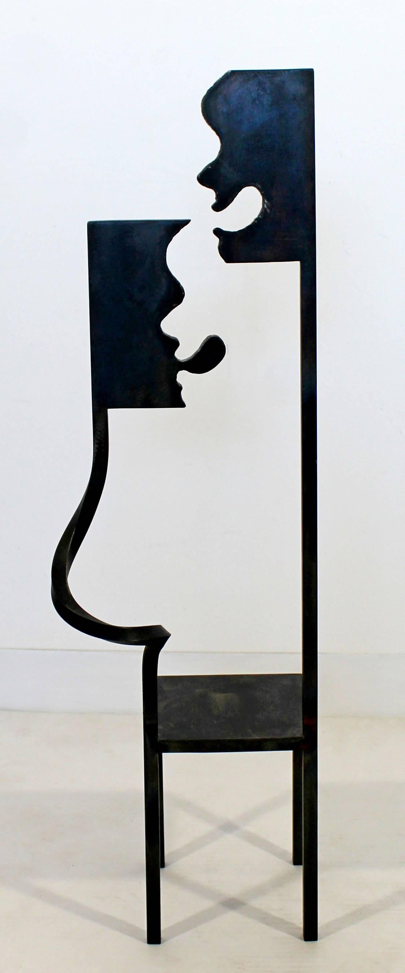Contemporary Modern Metal Chair Art Sculpture Signed & Dated by Gary Kulak 1990s 3