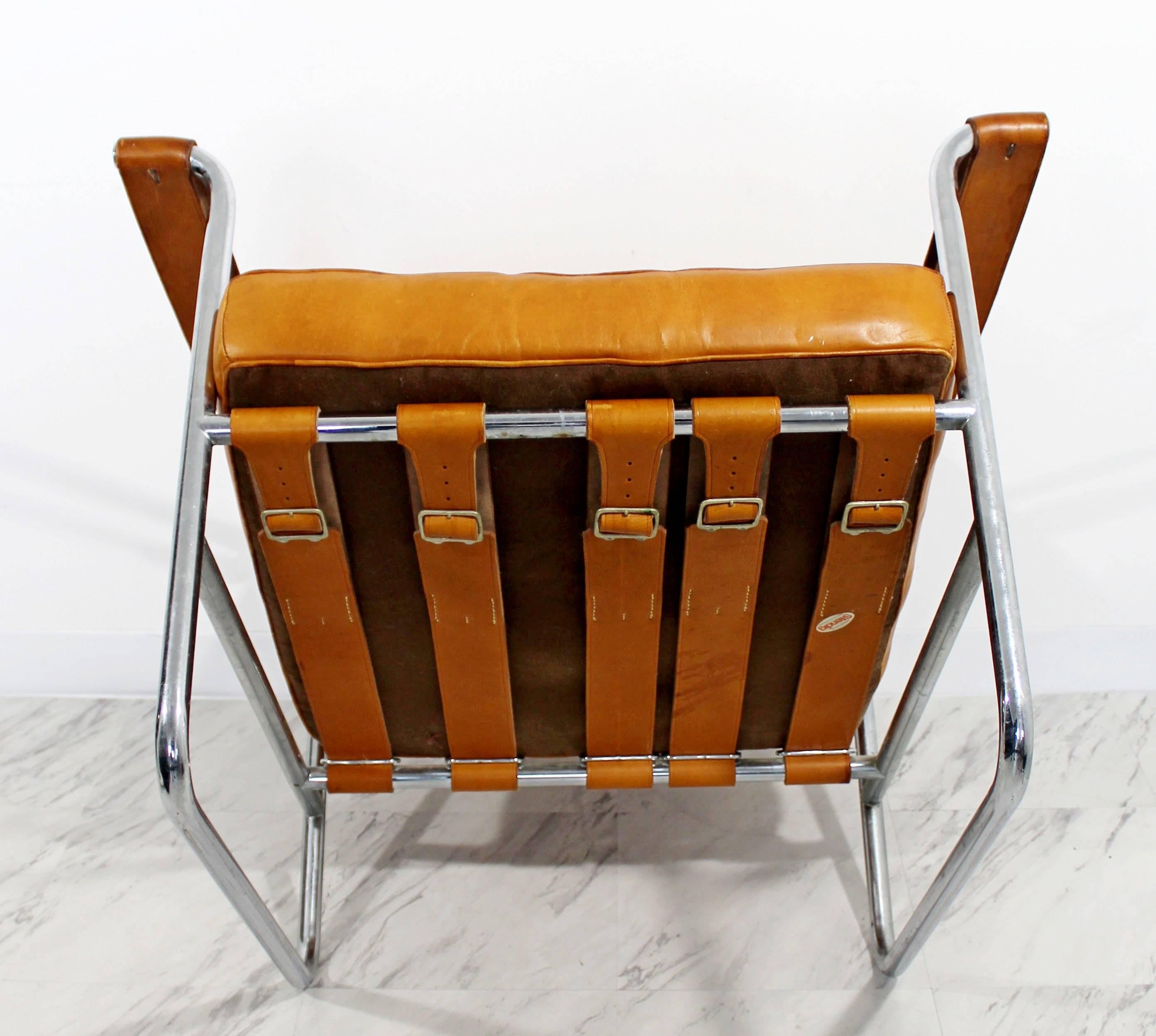 Mid-Century Modern Hans Eichenberger De Sede Stendig Leather Chrome Chair 1970s 4