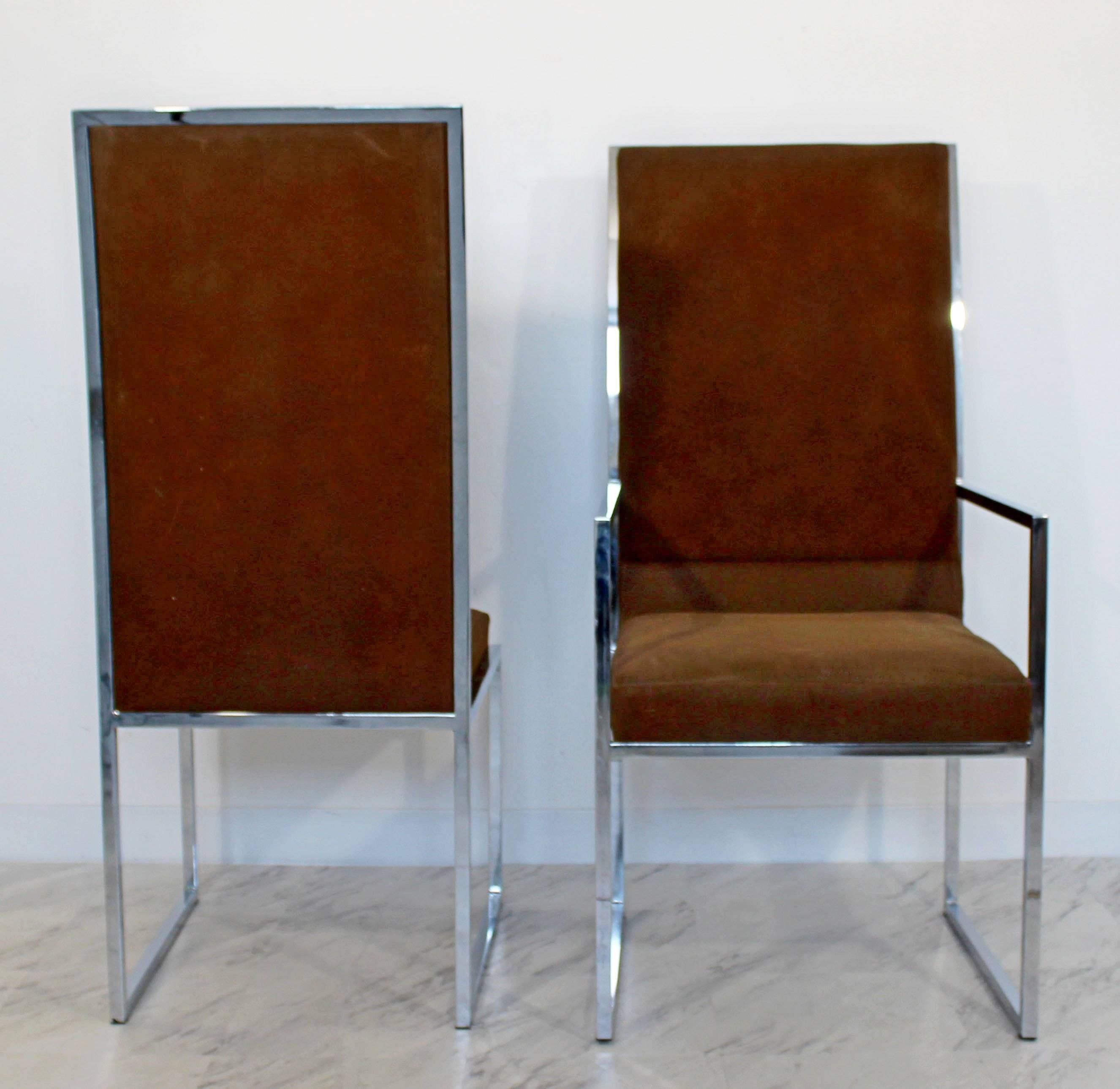 Mid-Century Modern Milo Baughman for DIA Set of Six Chrome Dining Chairs, 1970s 2