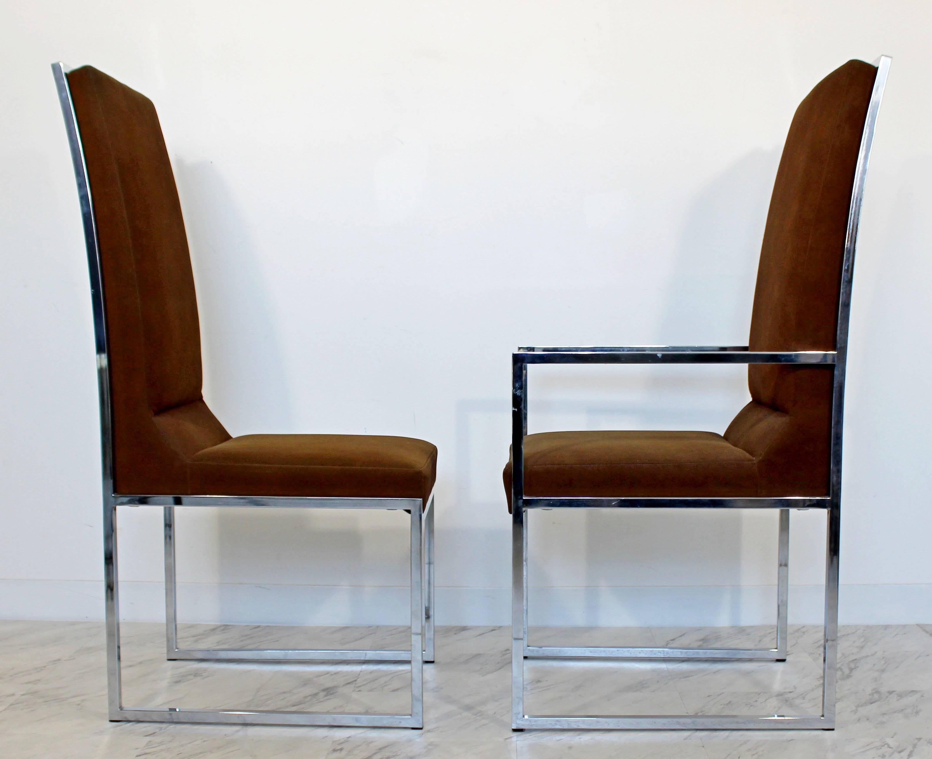 Late 20th Century Mid-Century Modern Milo Baughman for DIA Set of Six Chrome Dining Chairs, 1970s
