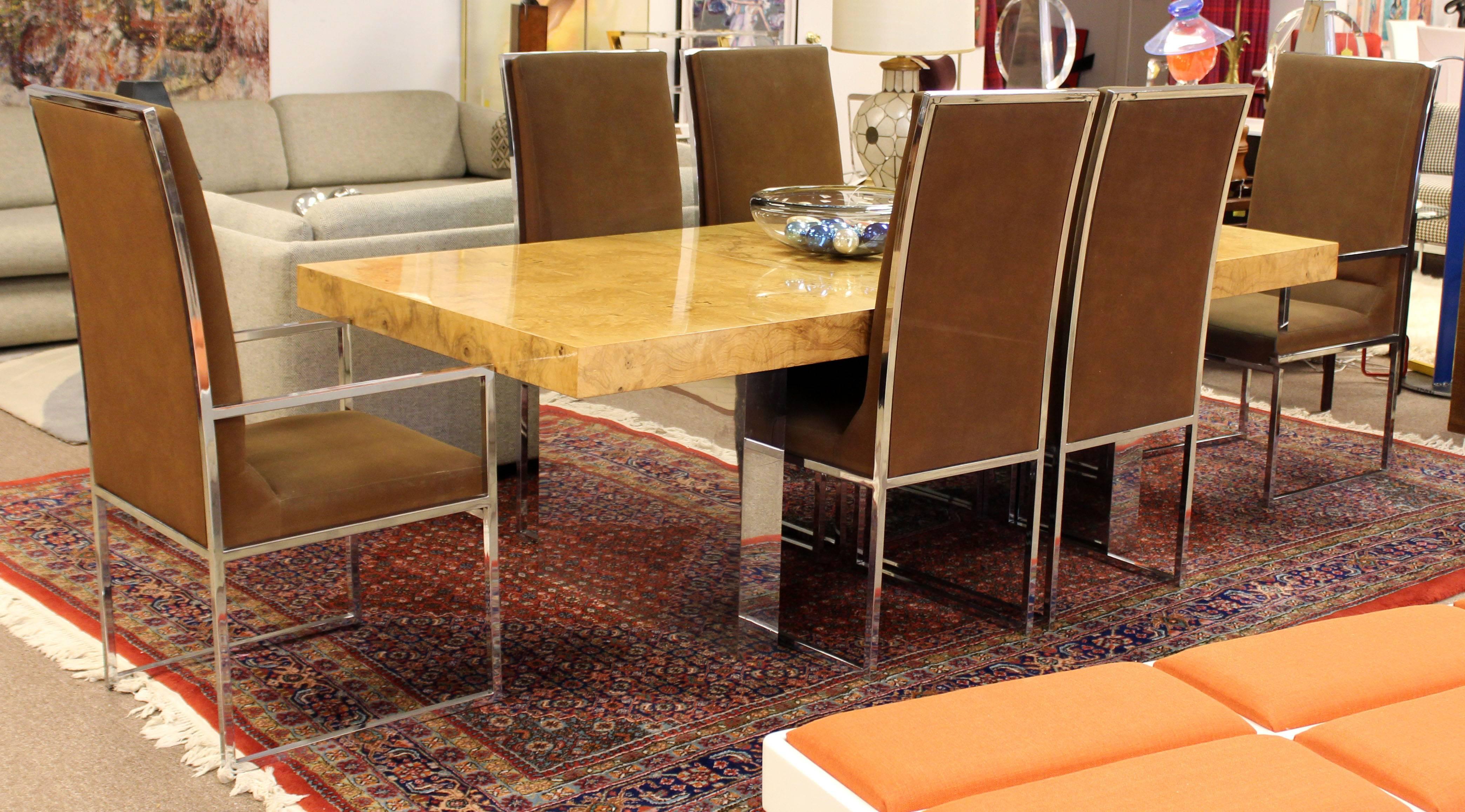 Mid-Century Modern Milo Baughman for DIA Set of Six Chrome Dining Chairs, 1970s 5
