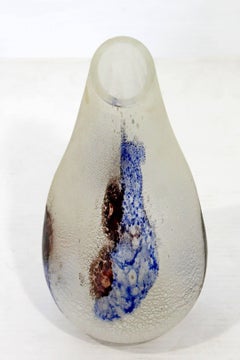 Vintage Mid-Century Modern Scavo Murano Glass Vase by Barbini, Italy, Signed