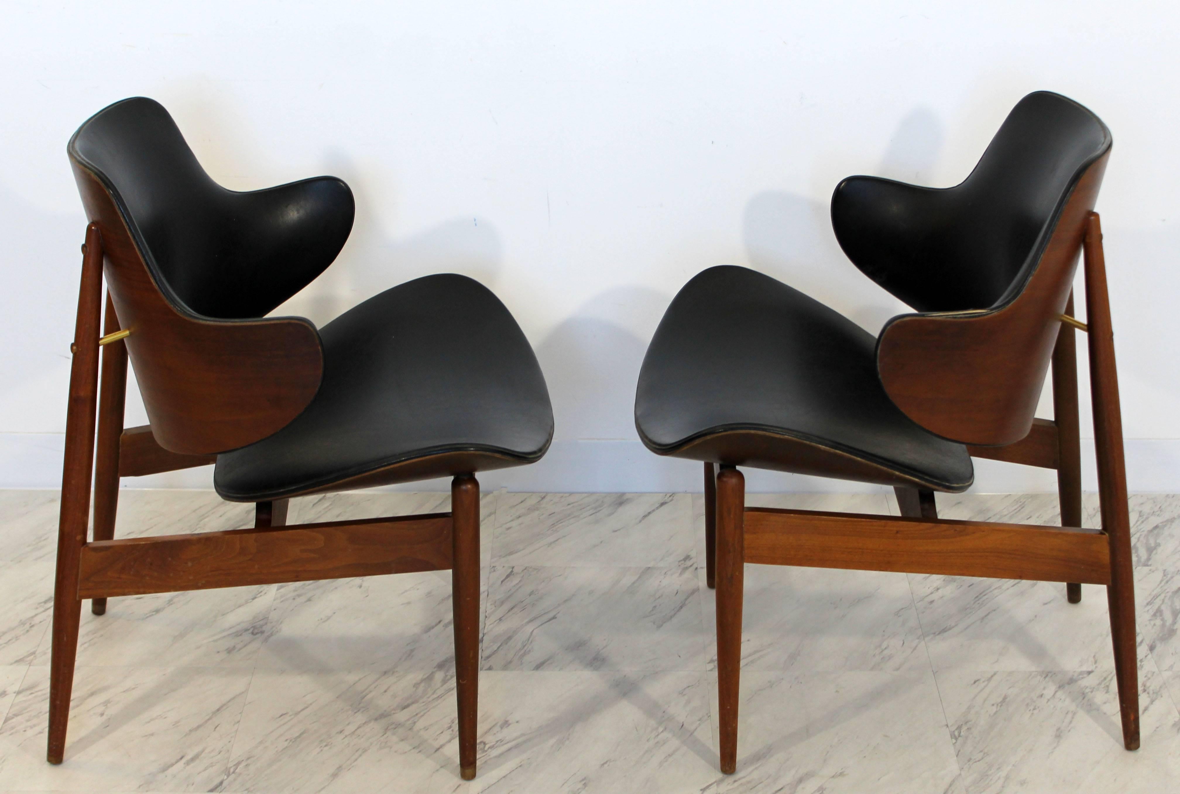 Mid-20th Century Mid-Century Modern Kodawood Set 4 Lounge Dining Chairs Seymour J. Wiener