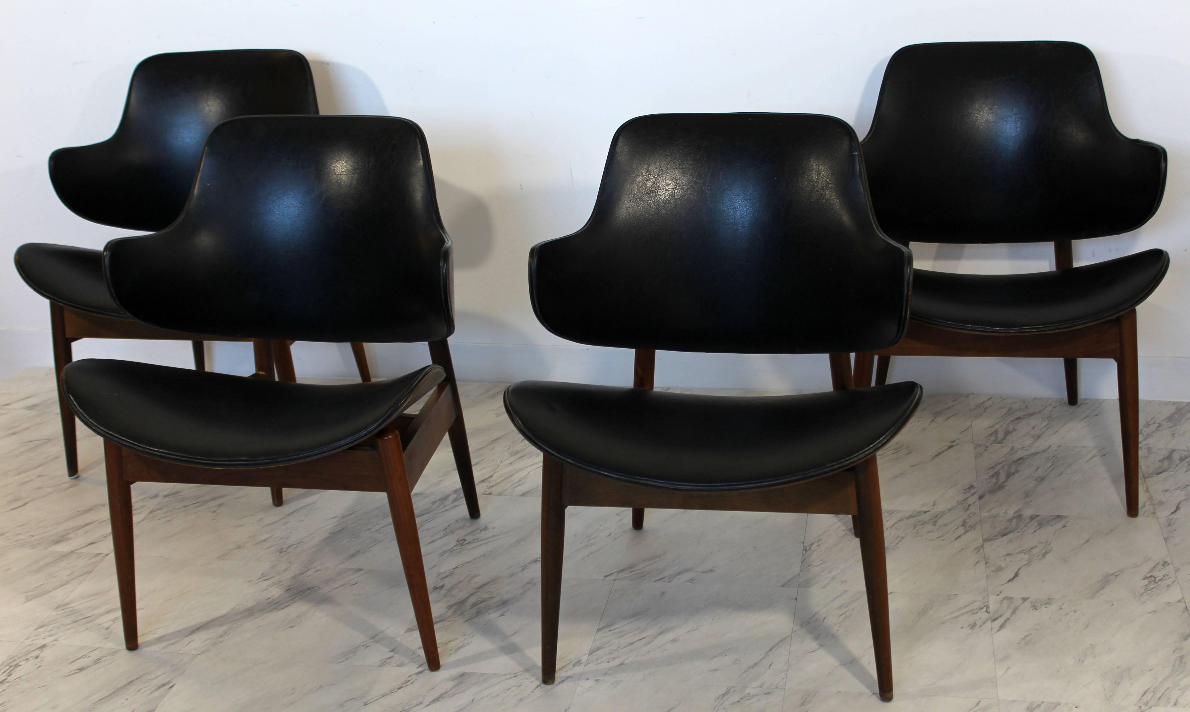 American Mid-Century Modern Kodawood Set 4 Lounge Dining Chairs Seymour J. Wiener