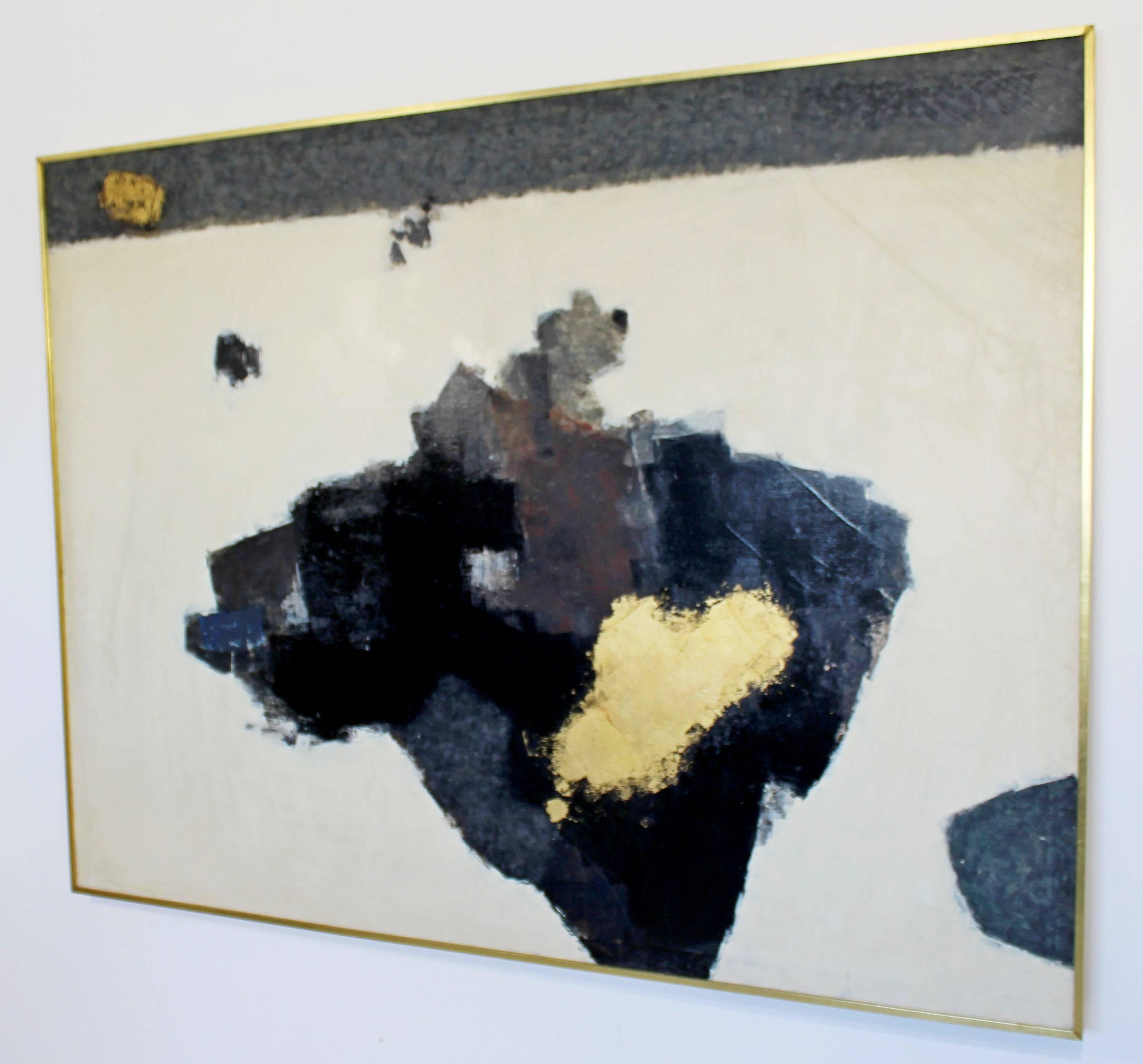 American Mid-Century Modern X Large Framed Abstract Acrylic Painting by Y. Ohashi, 1955
