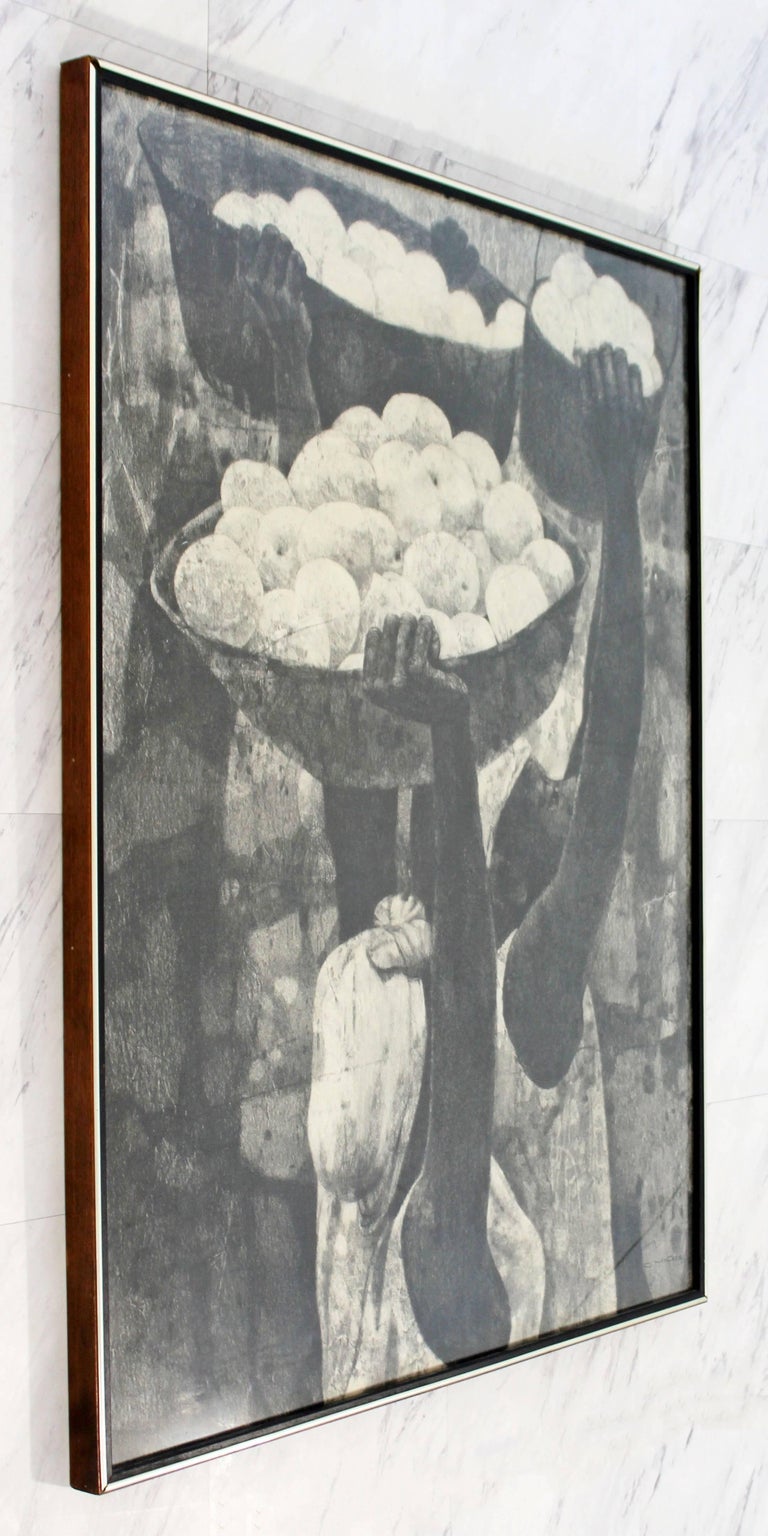 MidCentury Modern Framed Charles McGee Charcoal Drawing Original