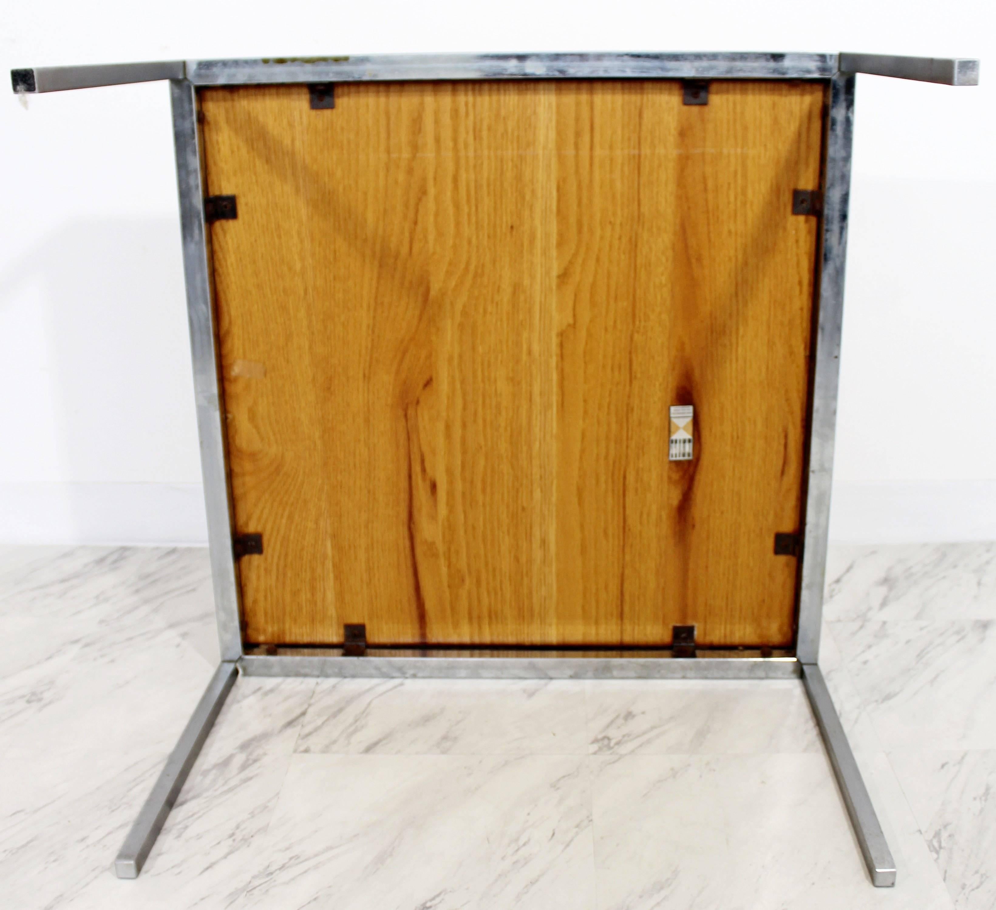 Mid-Century Modern Knoll Square Steel and Walnut Floating Coffee Table, 1950s 2