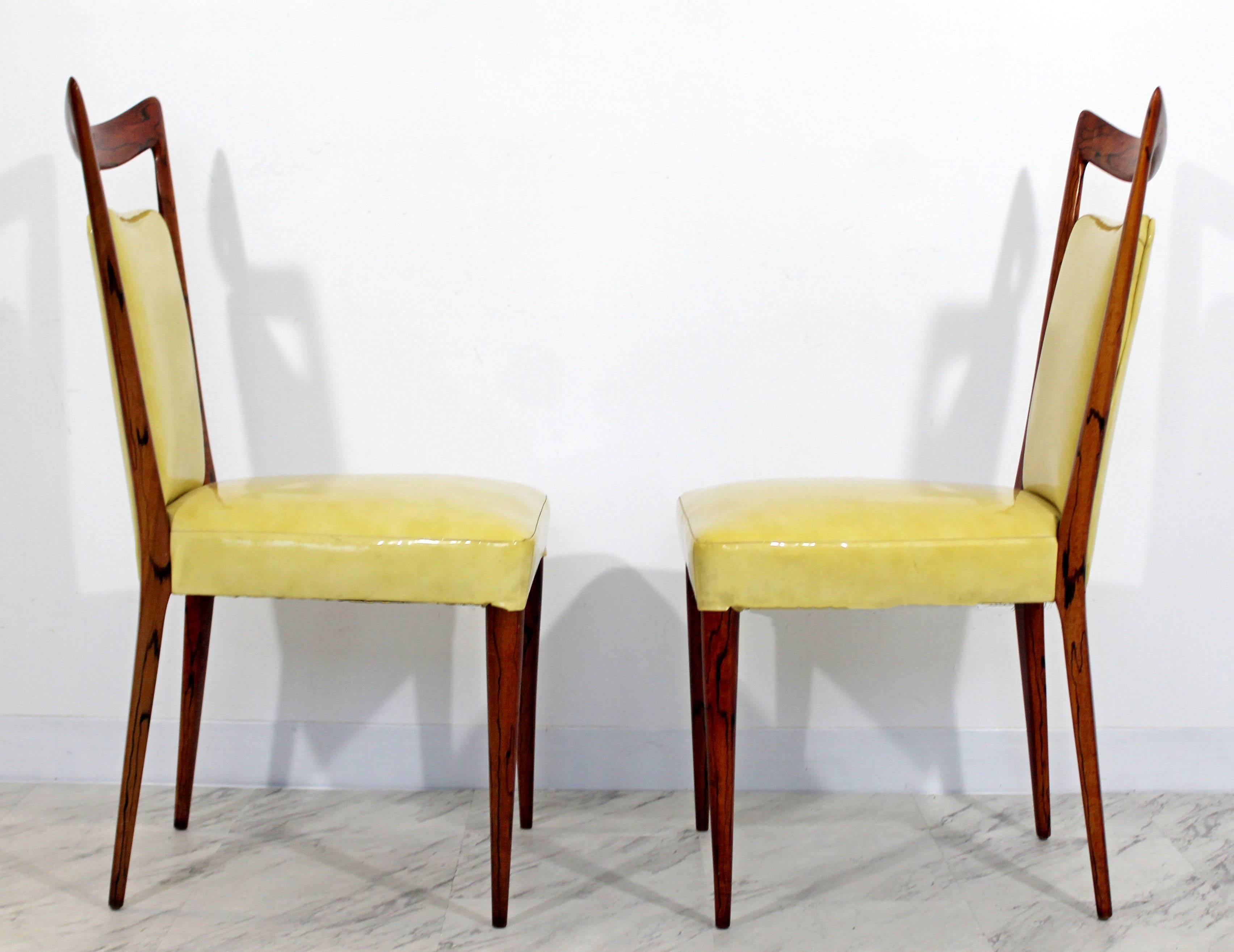 Mid-Century Modern Set of Four Rosewood Italian Dining Chairs by Melchiorre Bega 1