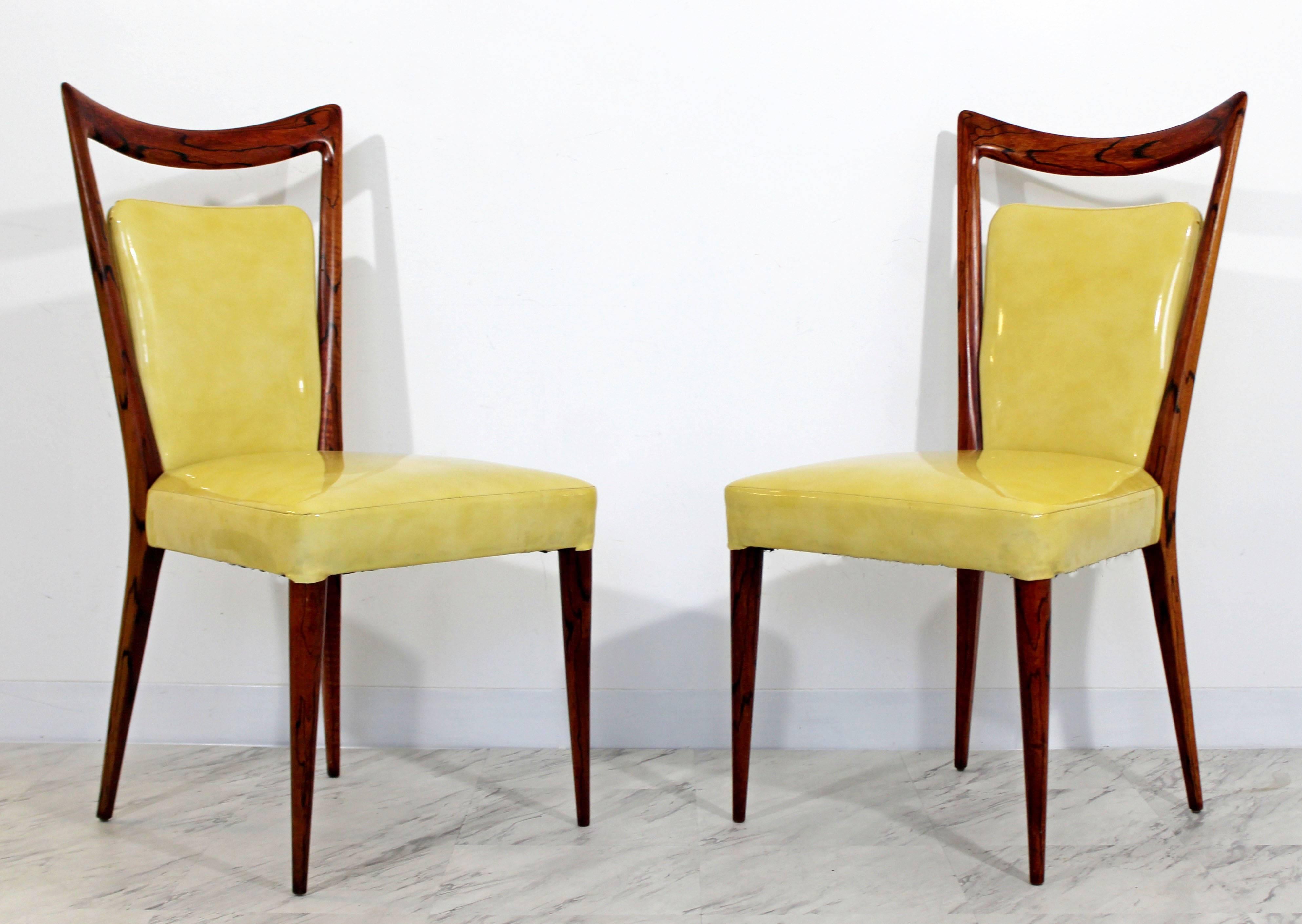 Mid-Century Modern Set of Four Rosewood Italian Dining Chairs by Melchiorre Bega In Good Condition In Keego Harbor, MI