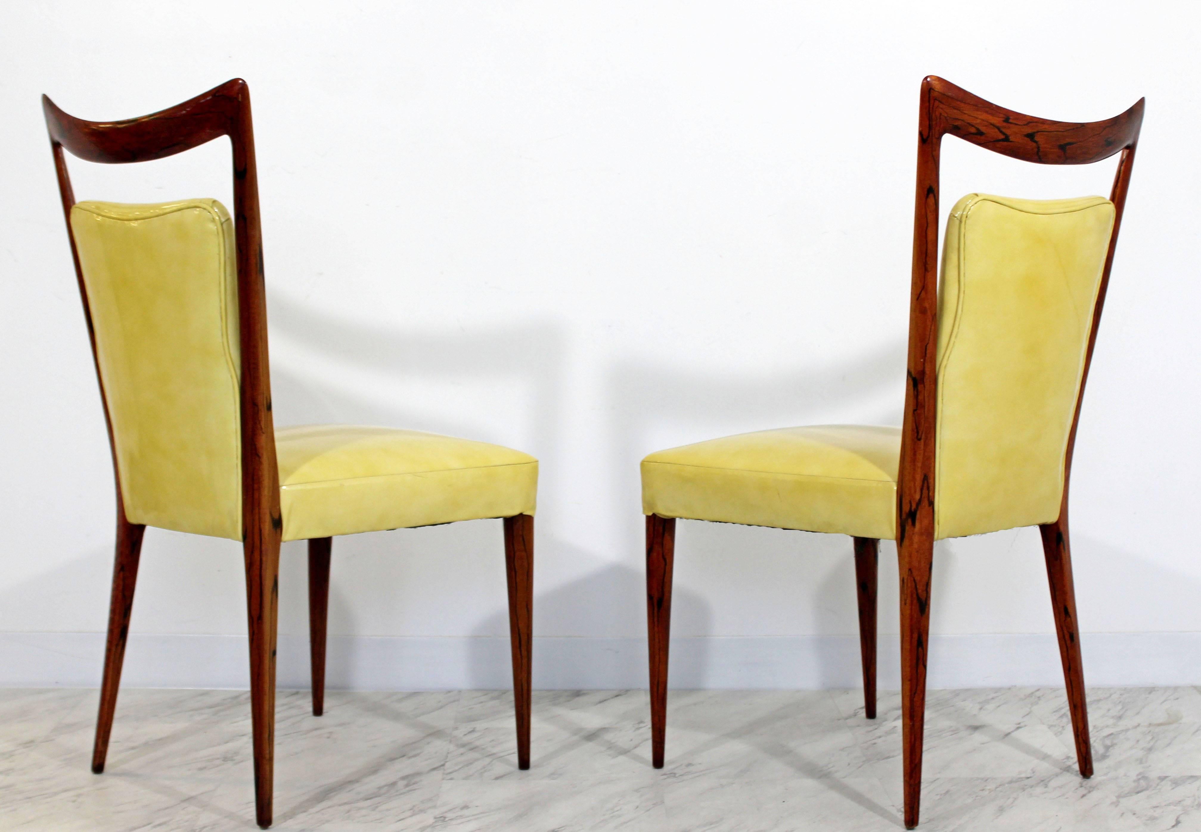 Mid-Century Modern Set of Four Rosewood Italian Dining Chairs by Melchiorre Bega 2