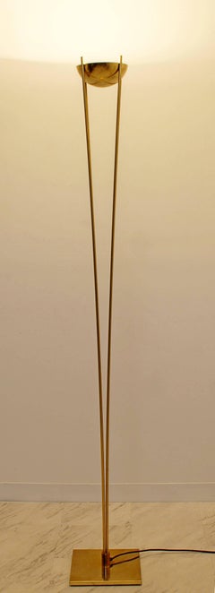 Vintage Regency Mitte des Jahrhunderts Modern Relux Italienisch Messing Torchiere Stehleuchte