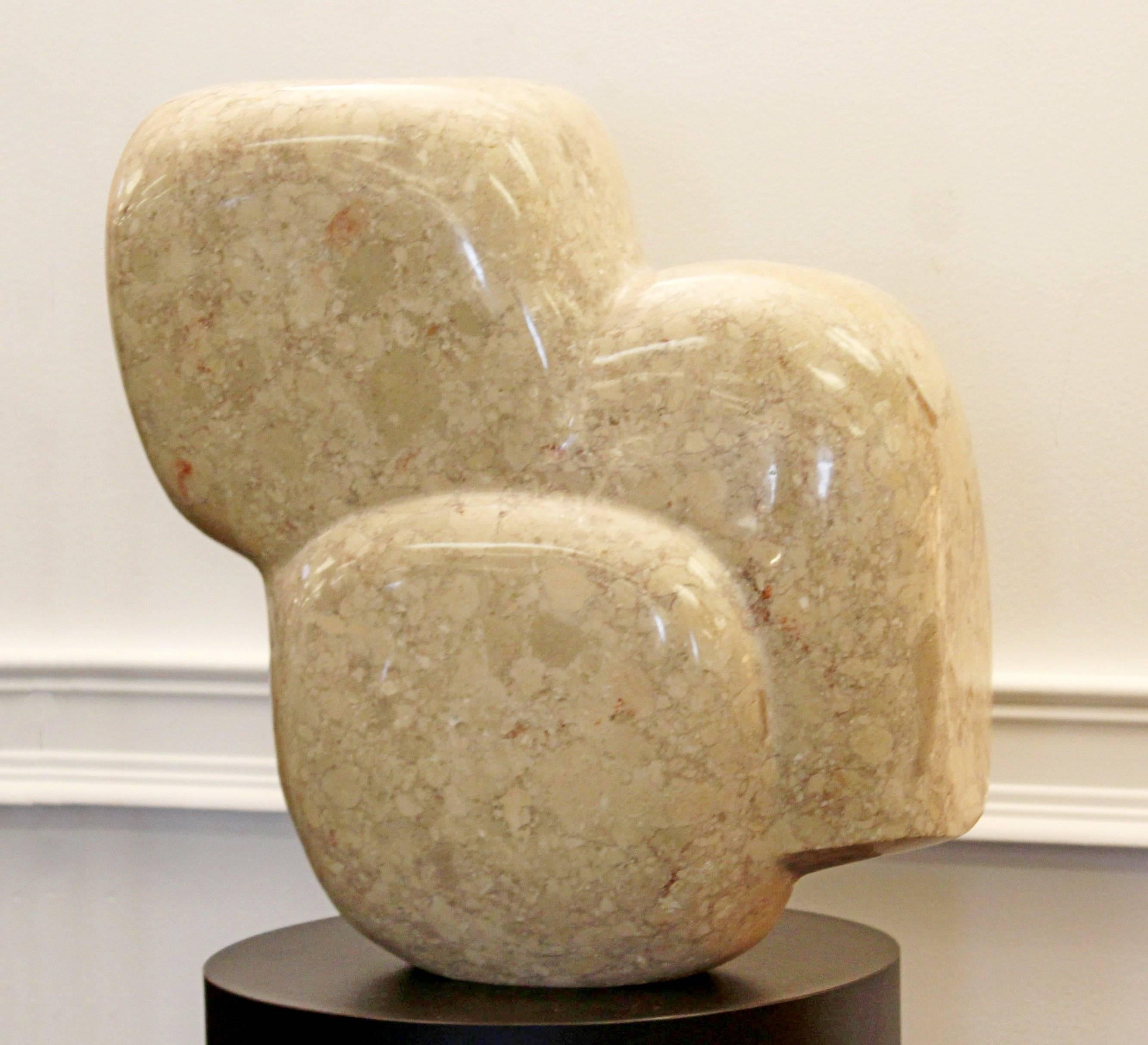 Late 20th Century Contemporary Modern Abstract Marble Table Sculpture Signed Dated, 1986
