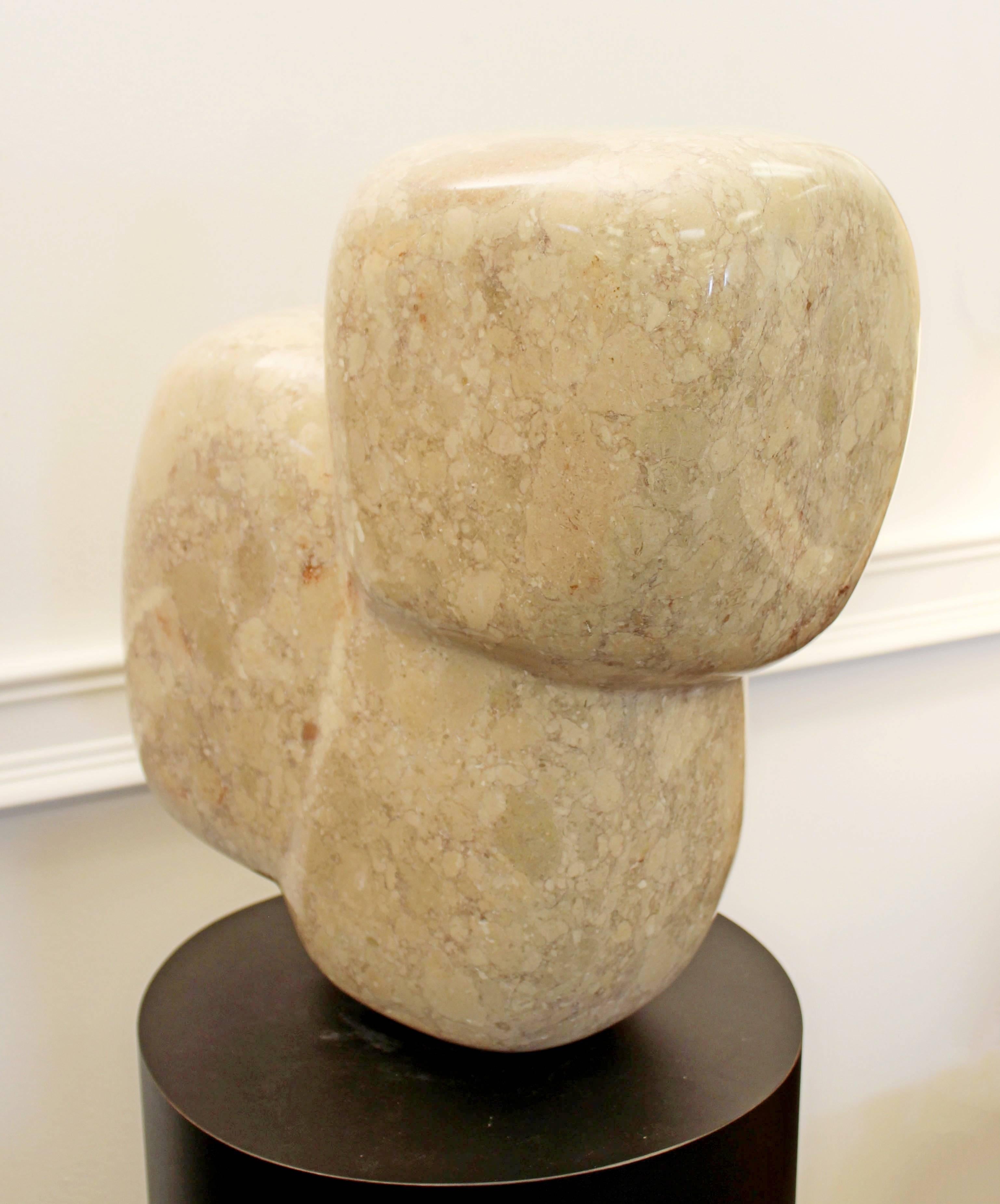 Contemporary Modern Abstract Marble Table Sculpture Signed Dated, 1986 2