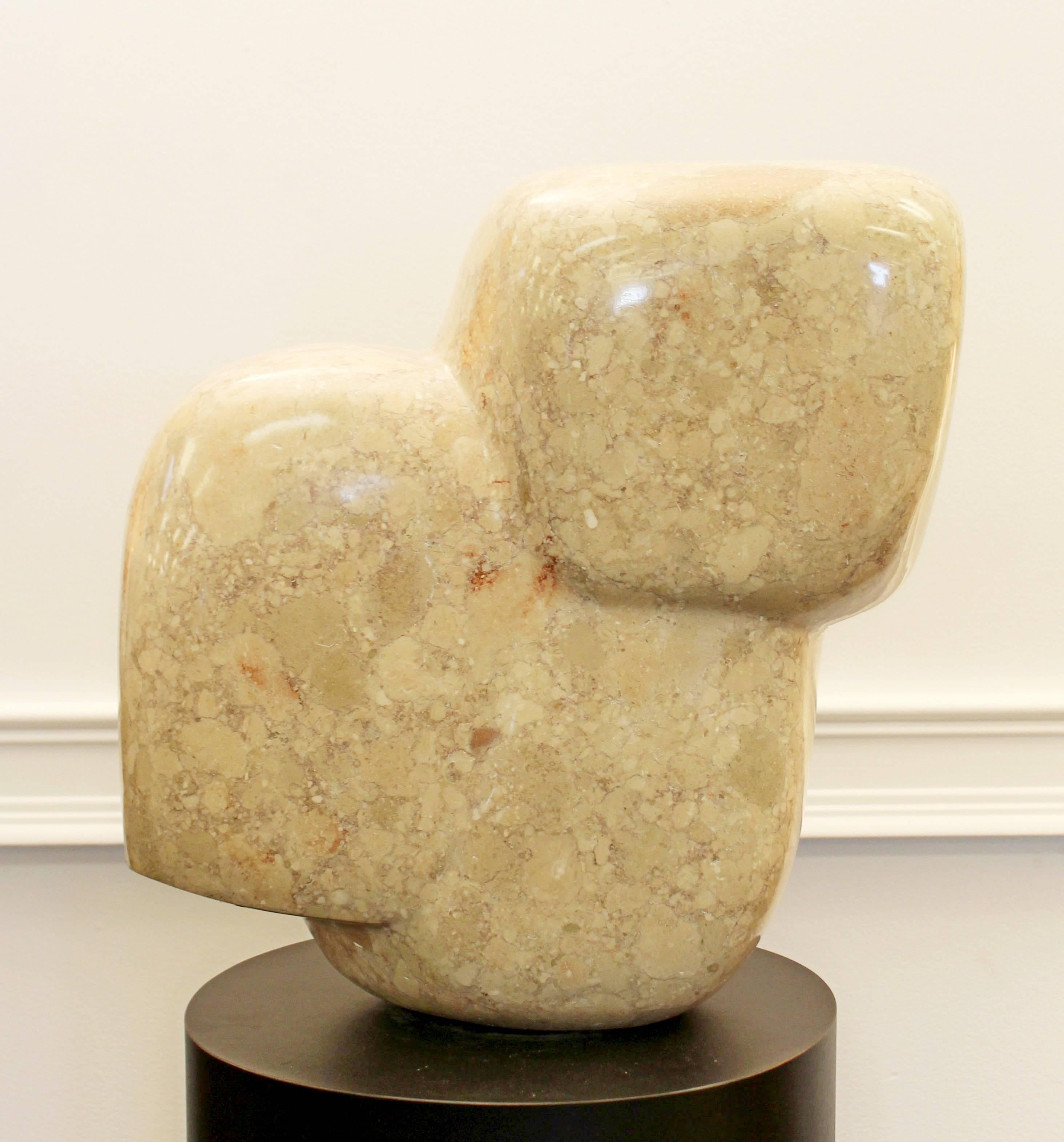Contemporary Modern Abstract Marble Table Sculpture Signed Dated, 1986 3