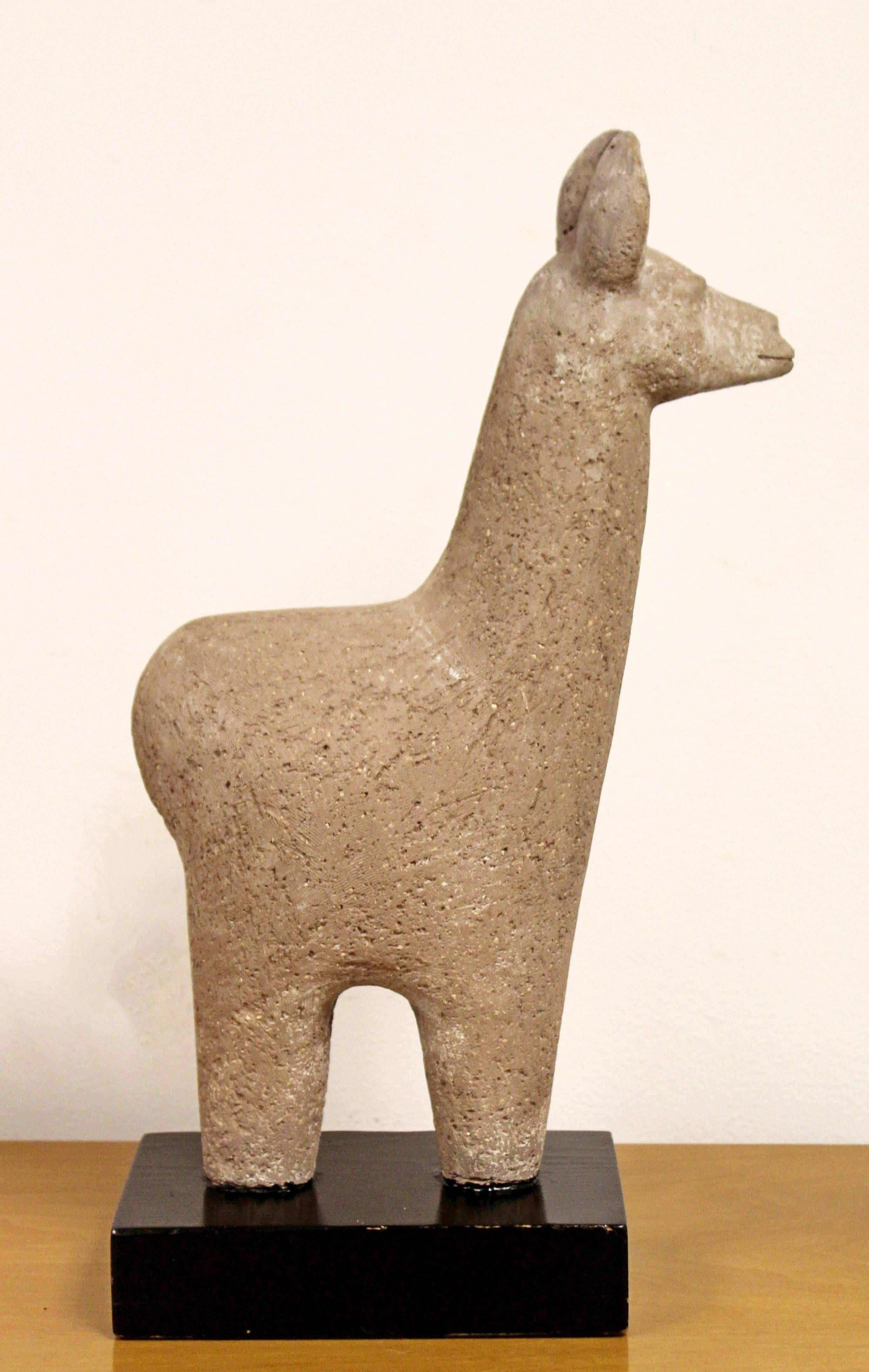 Mid-20th Century Mid-Century Modern Ceramic Llama Table Sculpture Signed Kempe