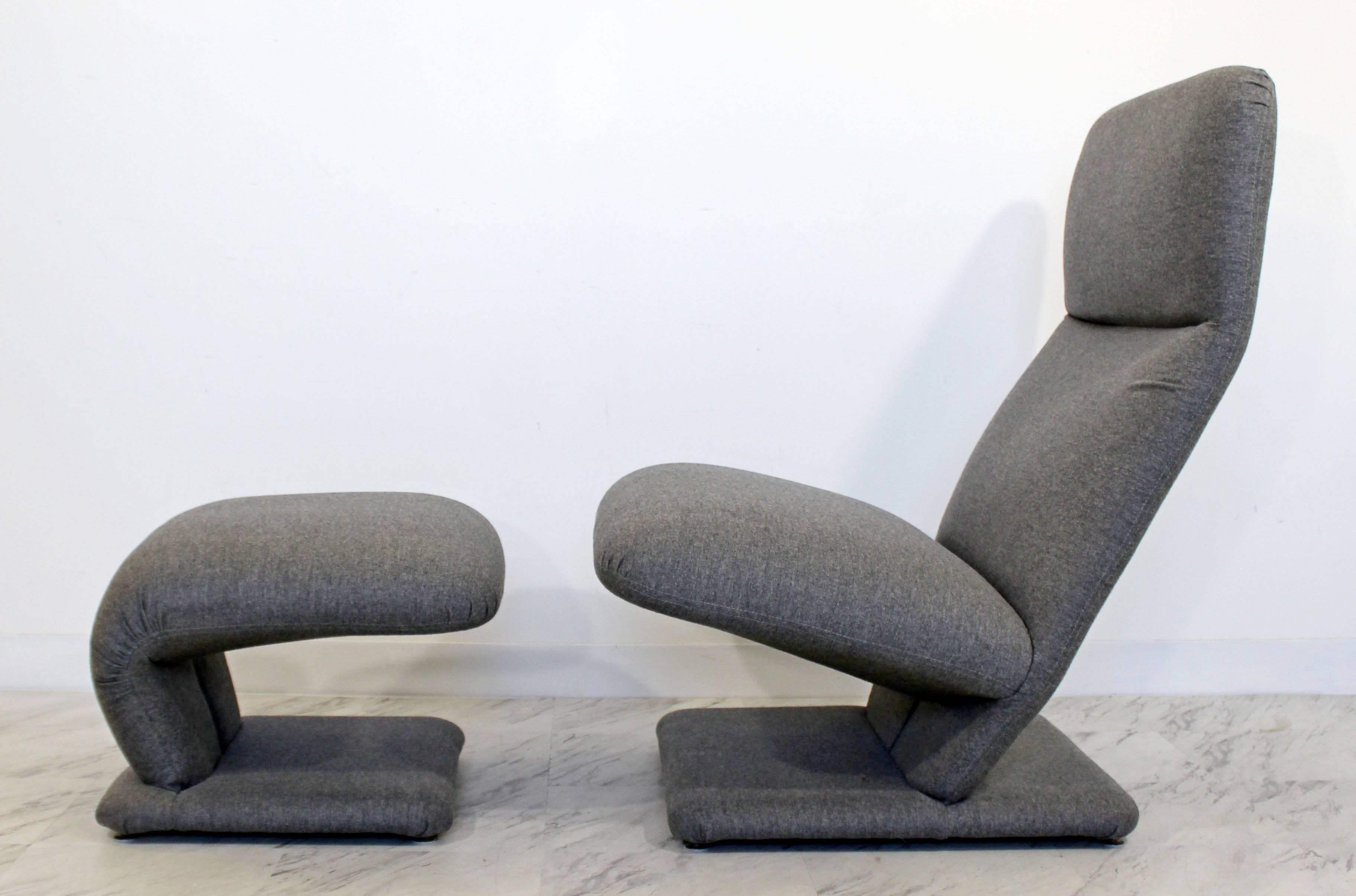 Late 20th Century Mid-Century Modern Baughman for DIA Cantilever Lounge Chair and Ottoman, 1970s