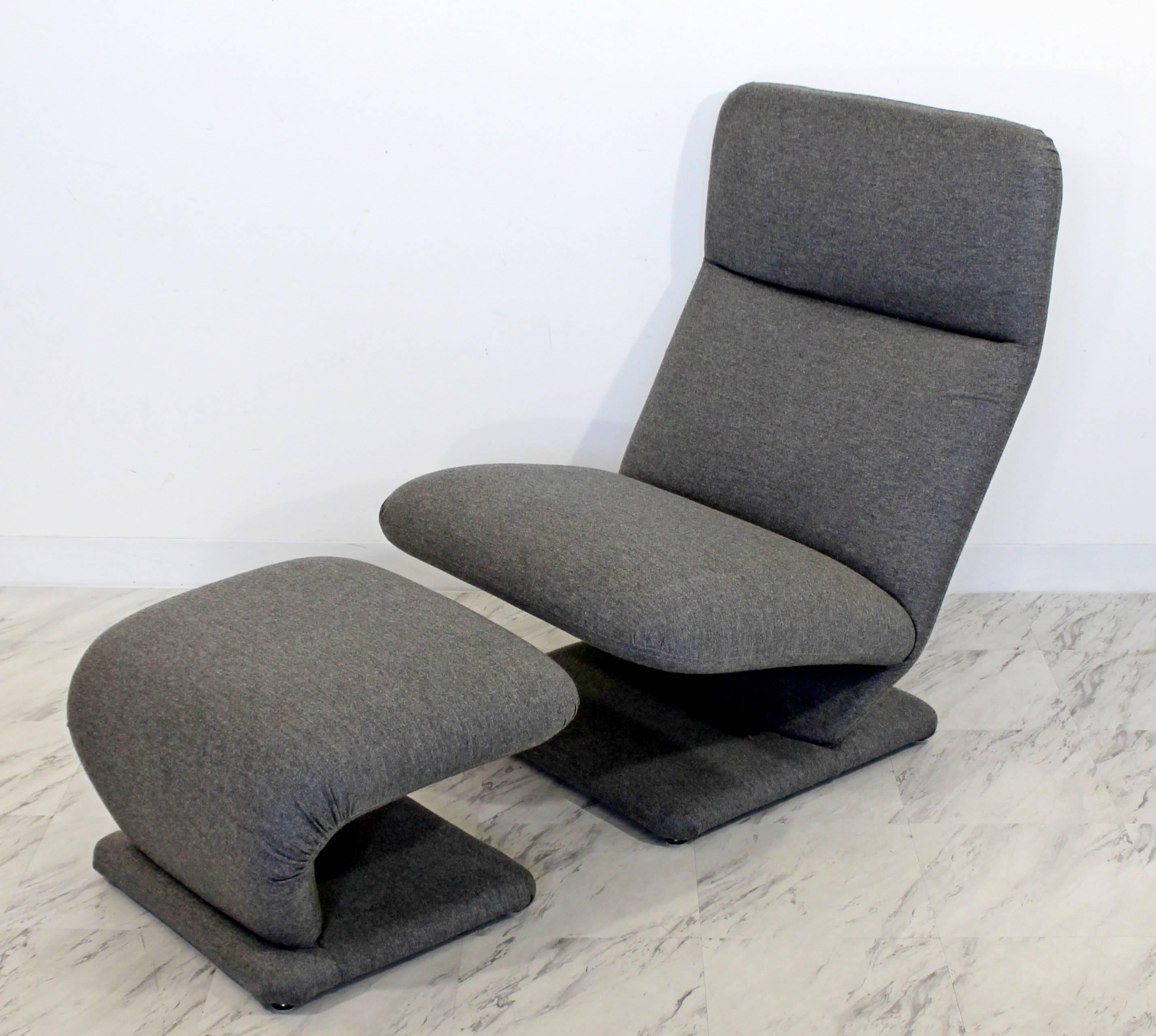 American Mid-Century Modern Baughman for DIA Cantilever Lounge Chair and Ottoman, 1970s
