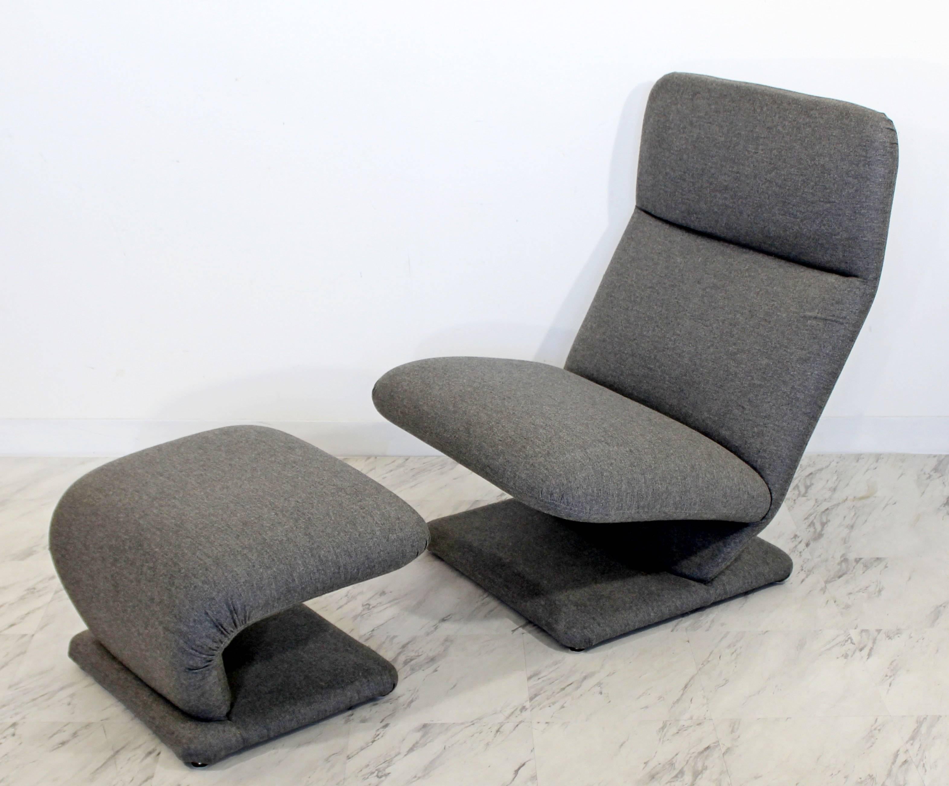Mid-Century Modern Baughman for DIA Cantilever Lounge Chair and Ottoman, 1970s In Good Condition In Keego Harbor, MI