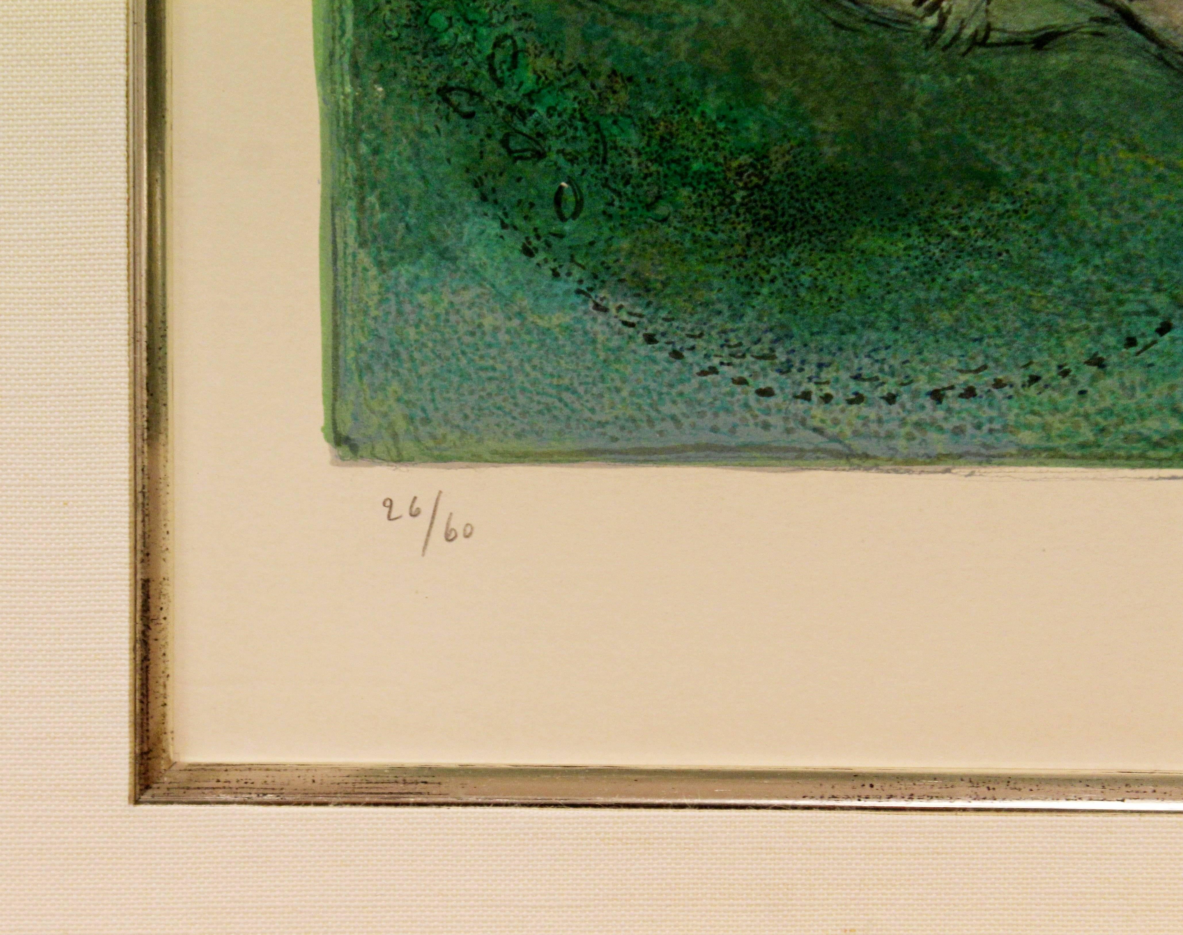 Mid-Century modern framed litho Daphins et Lycénion 26/60 Marc Chagall, 1961 COA 1