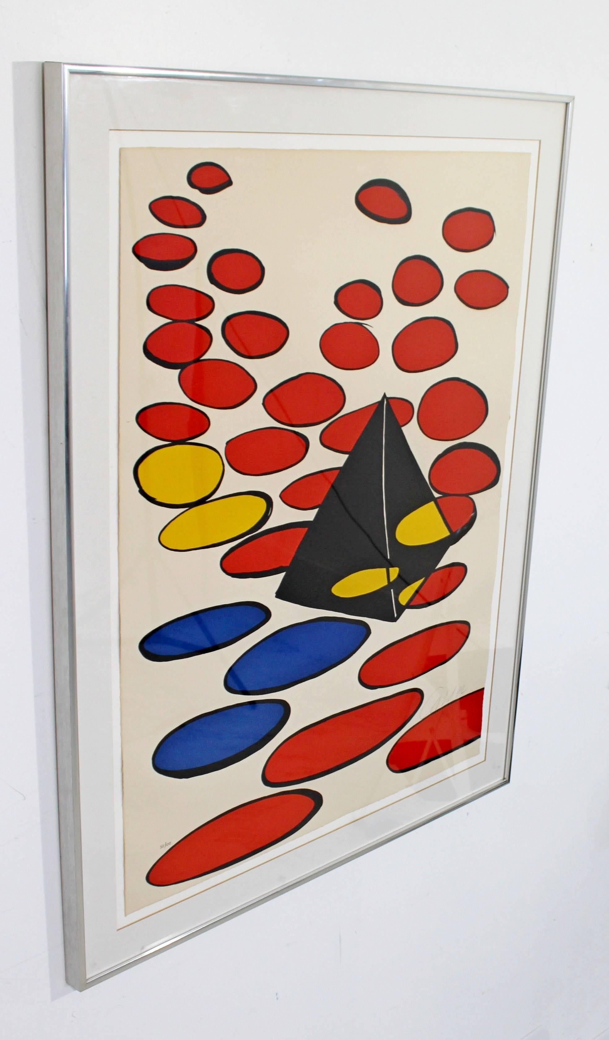 American Mid-Century Modern Framed Lithograph Signed & Numbered, Alexander Calder, 1970s