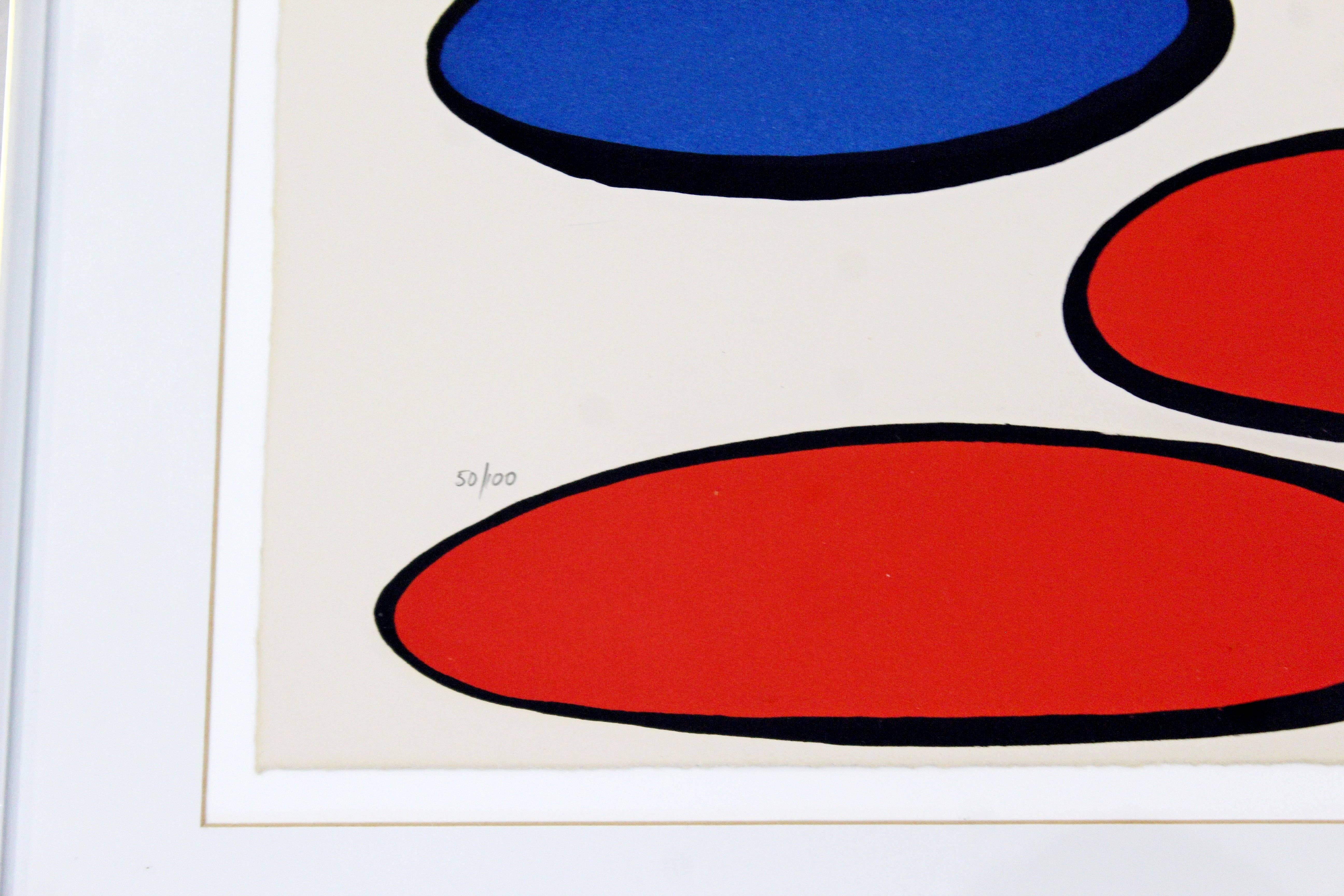 Mid-Century Modern Framed Lithograph Signed & Numbered, Alexander Calder, 1970s In Good Condition In Keego Harbor, MI