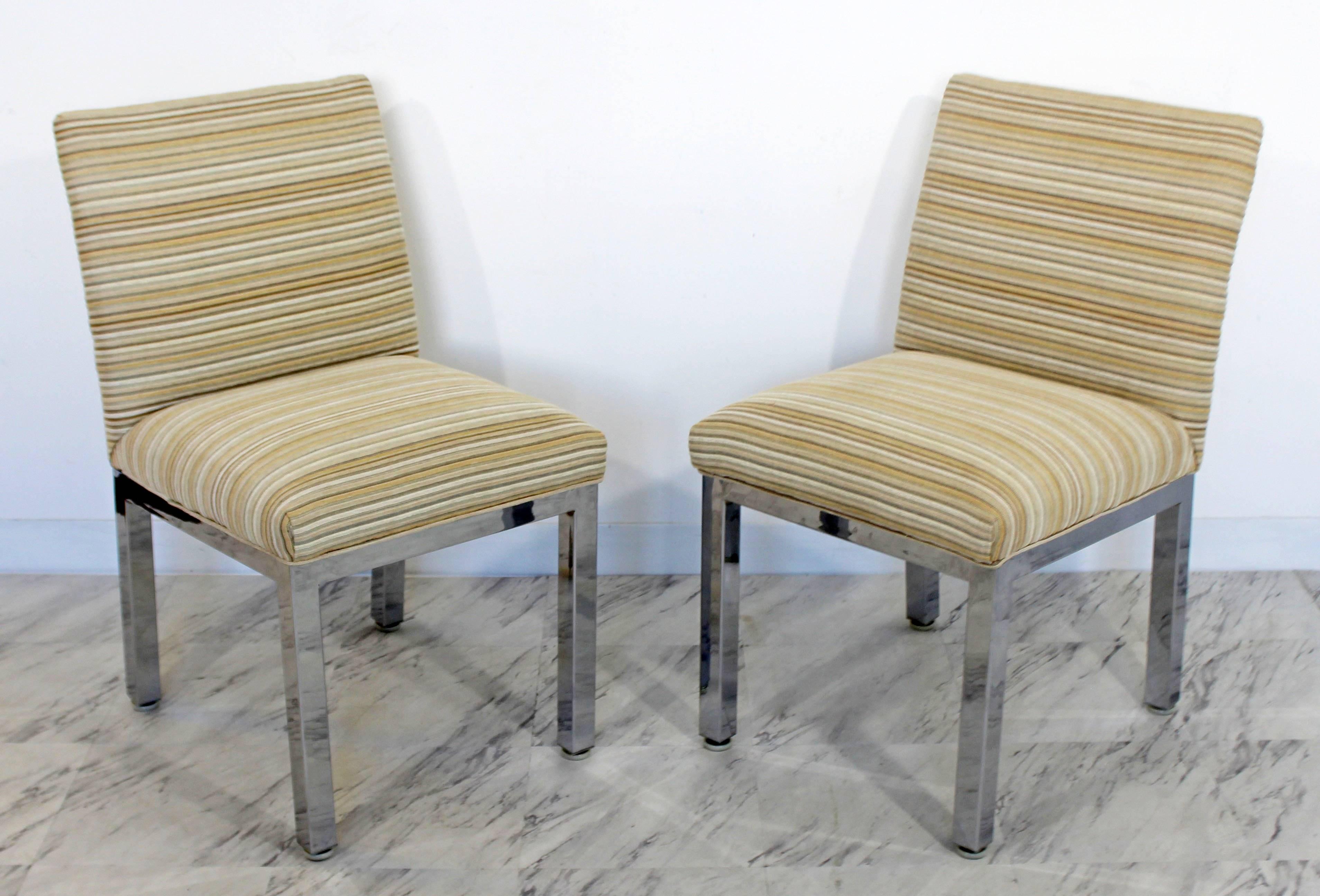 Mid-Century Modern Set of Four Milo Baughman for DIA Chrome Dining Chairs, 1970s In Good Condition In Keego Harbor, MI