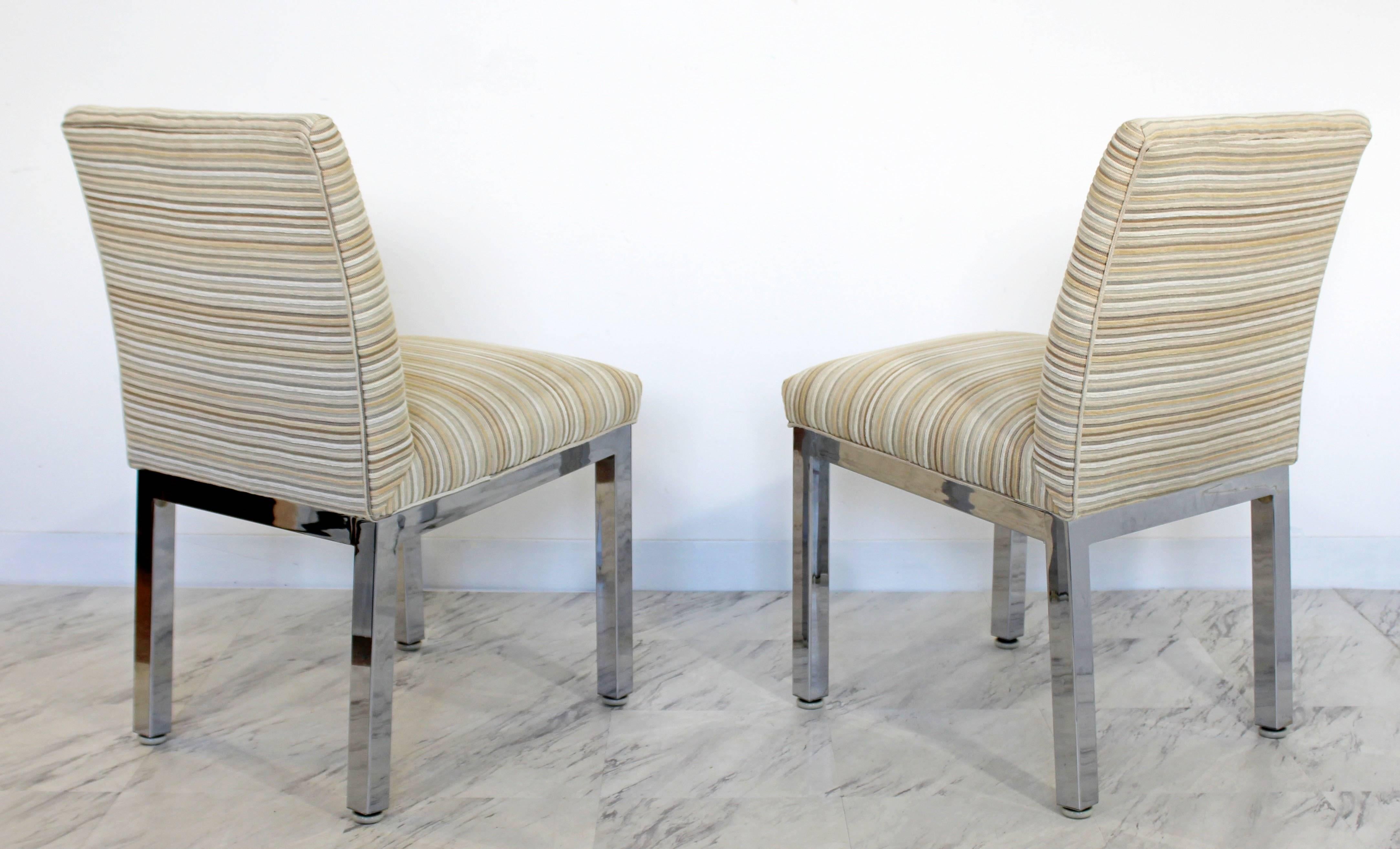 Mid-Century Modern Set of Four Milo Baughman for DIA Chrome Dining Chairs, 1970s 2