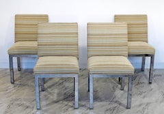 Mid-Century Modern Set of Four Milo Baughman for DIA Chrome Dining Chairs, 1970s