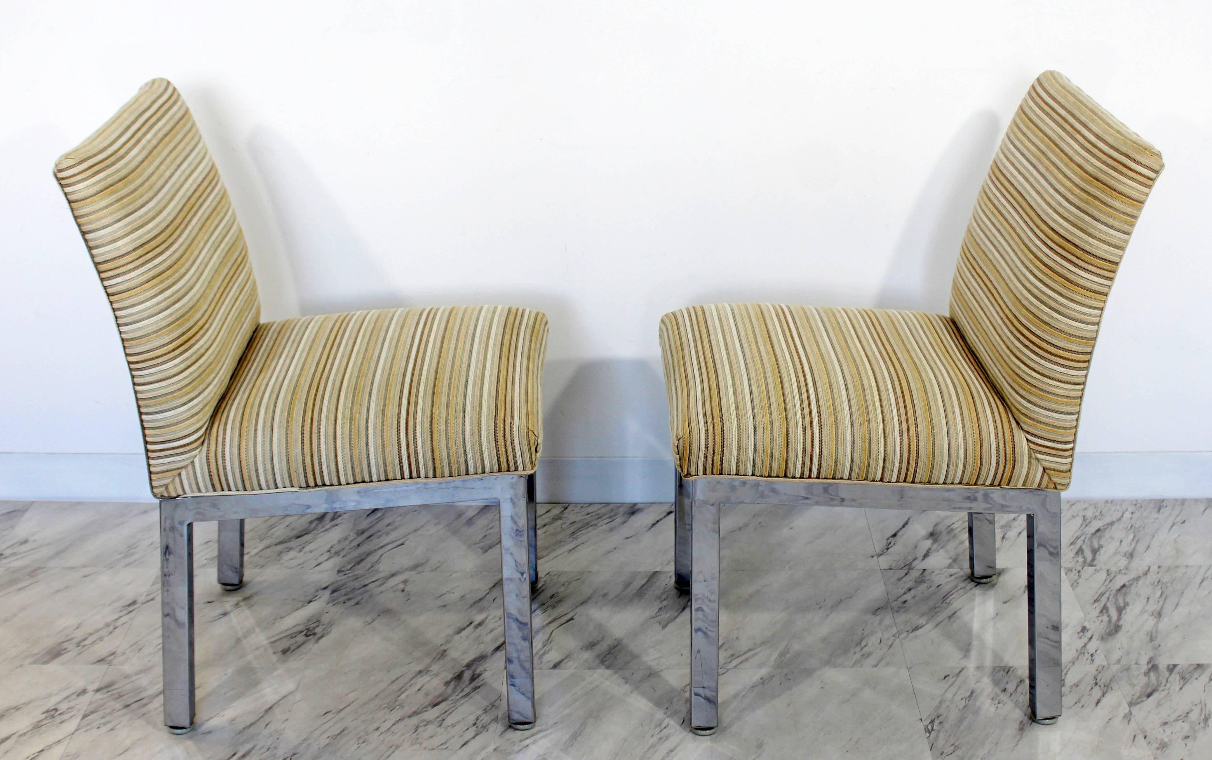Mid-Century Modern Set of Four Milo Baughman for DIA Chrome Dining Chairs, 1970s 1