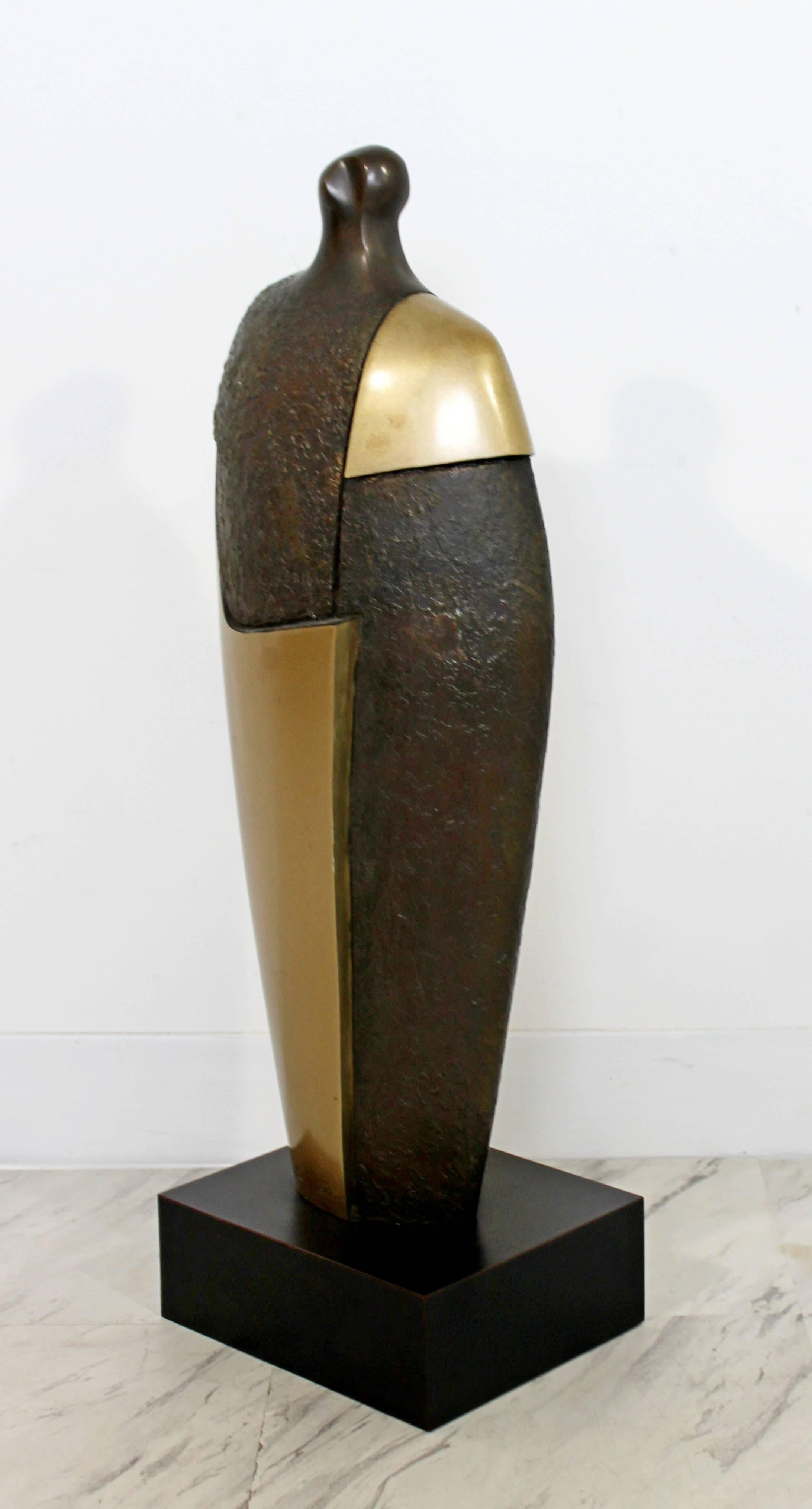 Late 20th Century Mid-Century Modern Bronze Brass Figure Table Sculpture John Baldwin Numbered 2/6