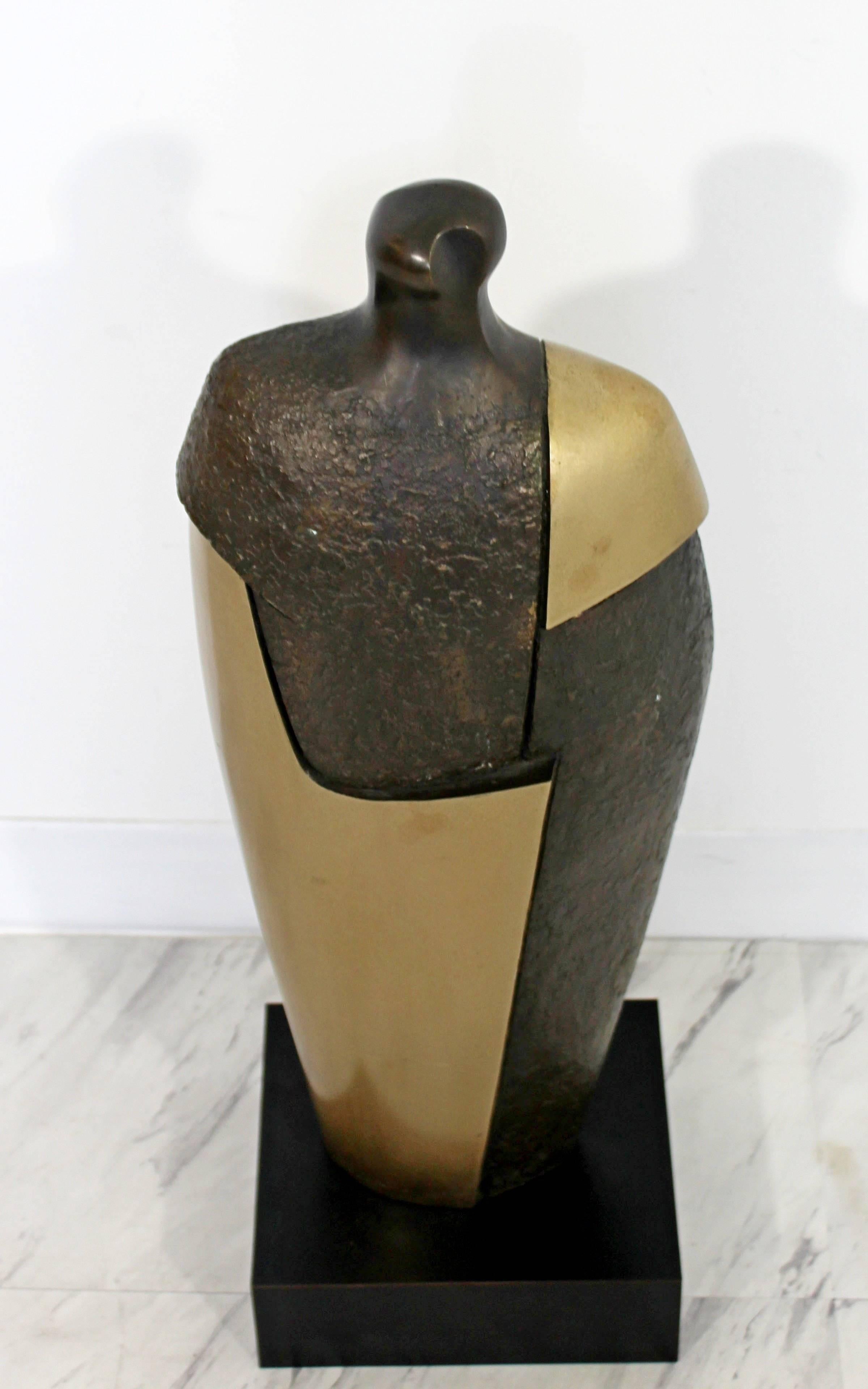 Mid-Century Modern Bronze Brass Figure Table Sculpture John Baldwin Numbered 2/6 1