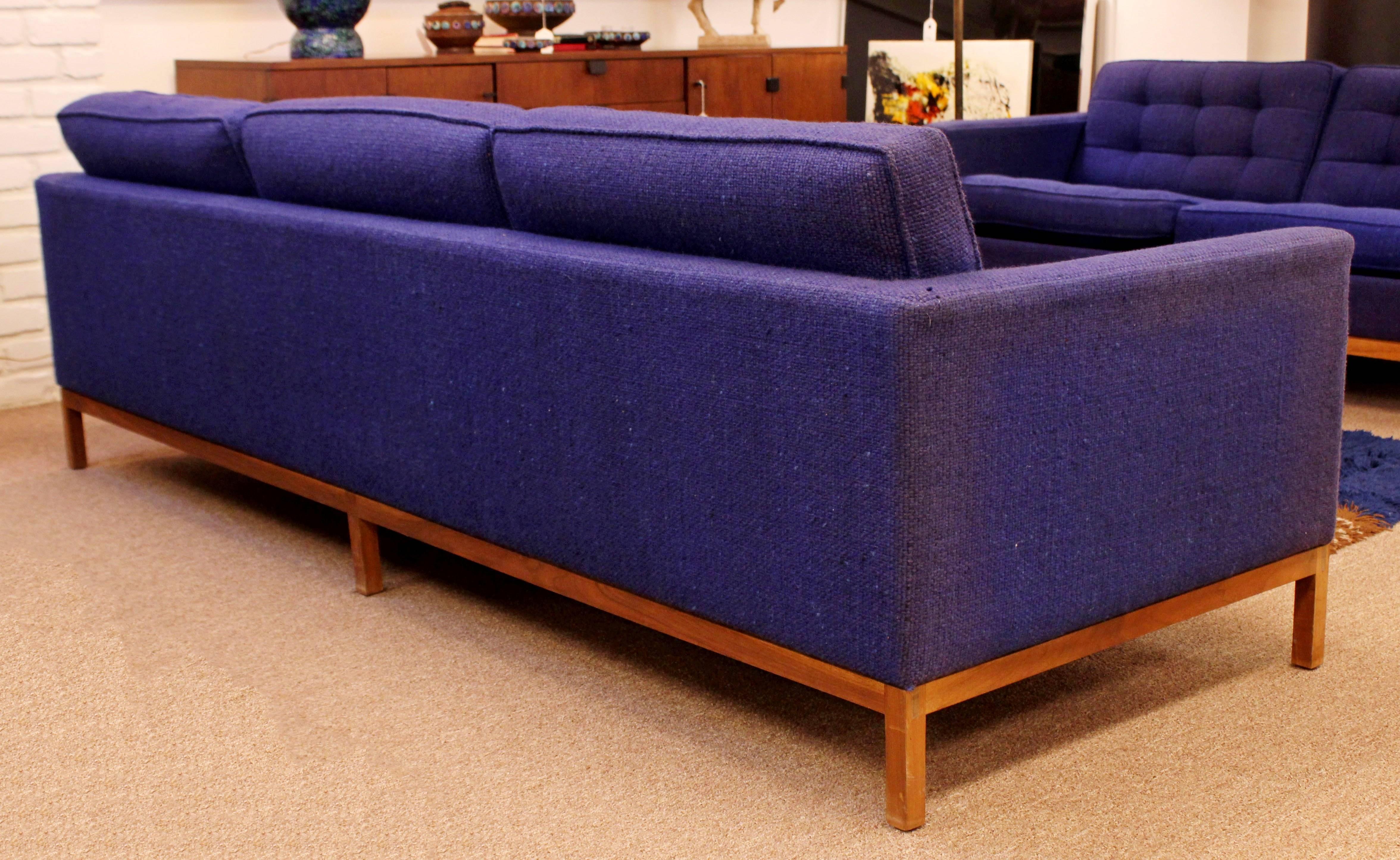 Mid-Century Modern Florence Knoll Three-Seat Lounge Sofa Model 1205 Wood Frame 1