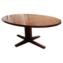 Vintage Danish Rosewood Oval Dining Table by Dyrlund with 2 Leaves