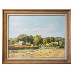 Gérard Passet Maisons Dans La Campagne Signed Impressionist Oil Painting