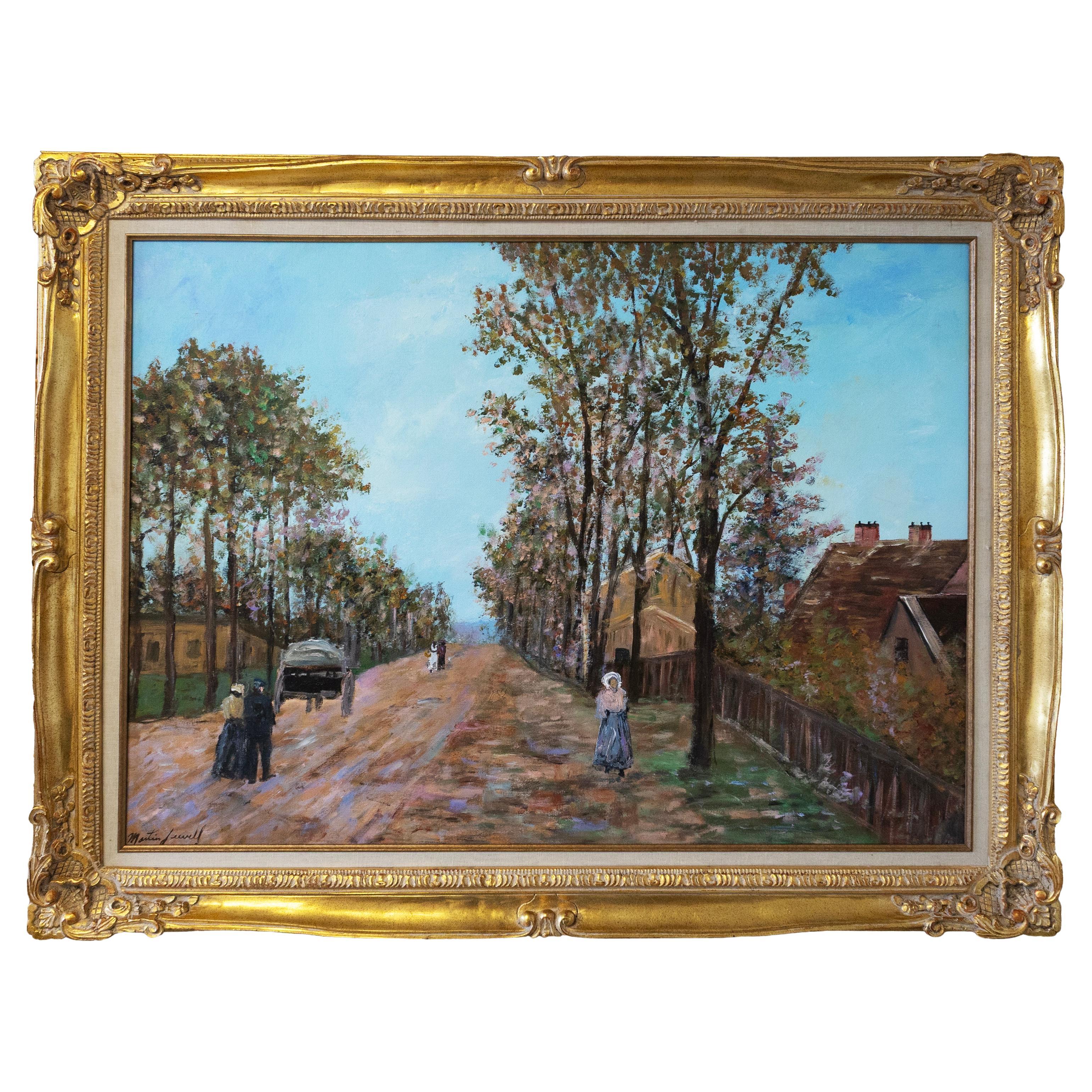 Martin Jewell Auf dem Weg nach Rocquencourt Signiert Impressionist Ölgemälde