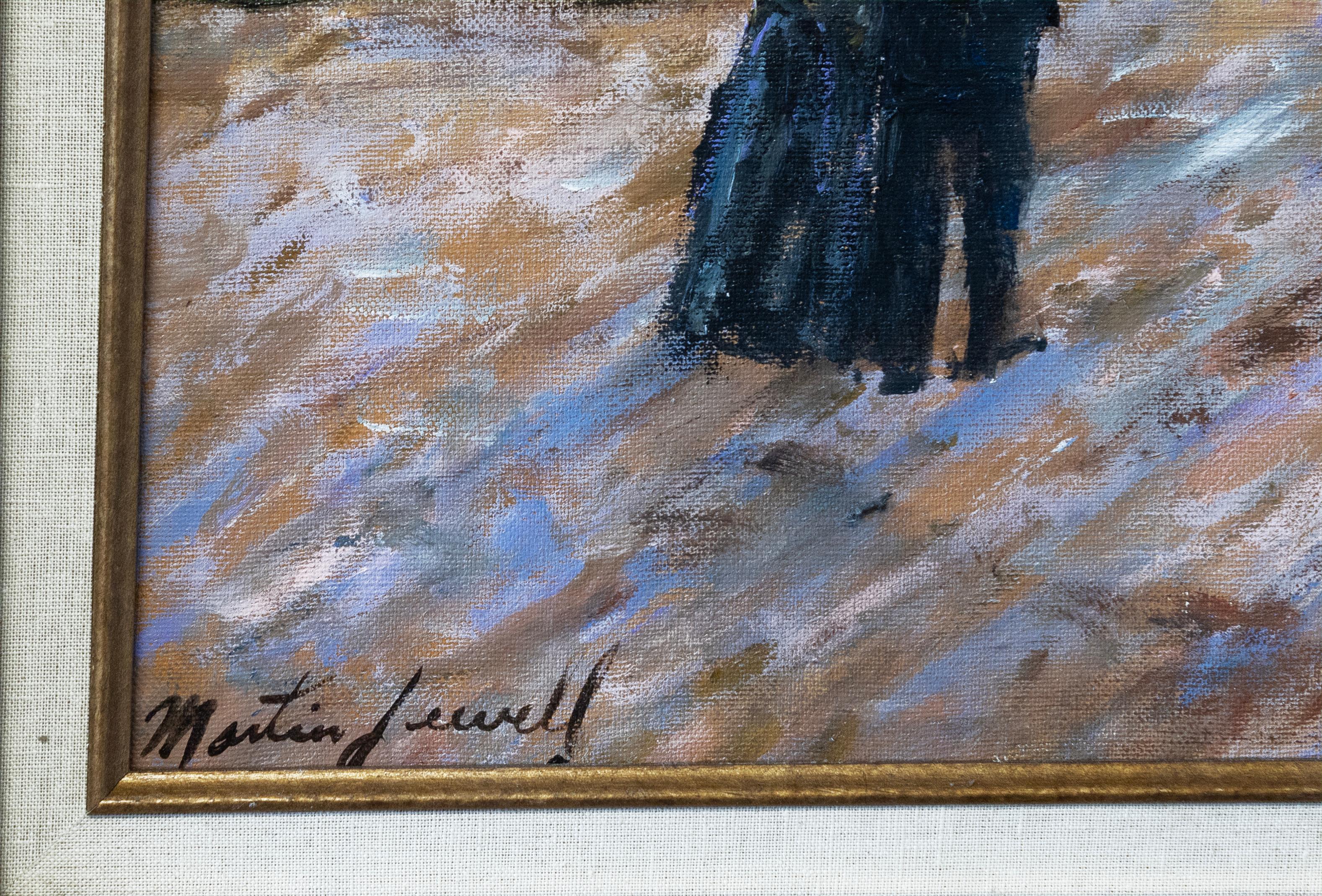 Martin Jewell Auf dem Weg nach Rocquencourt Signiert Impressionist Ölgemälde im Zustand „Gut“ im Angebot in Keego Harbor, MI