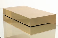 Cityscape Brass And Glass Floating Coffee Table By Paul Evans