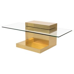 Cityscape Brass And Glass Floating Coffee Table By Paul Evans