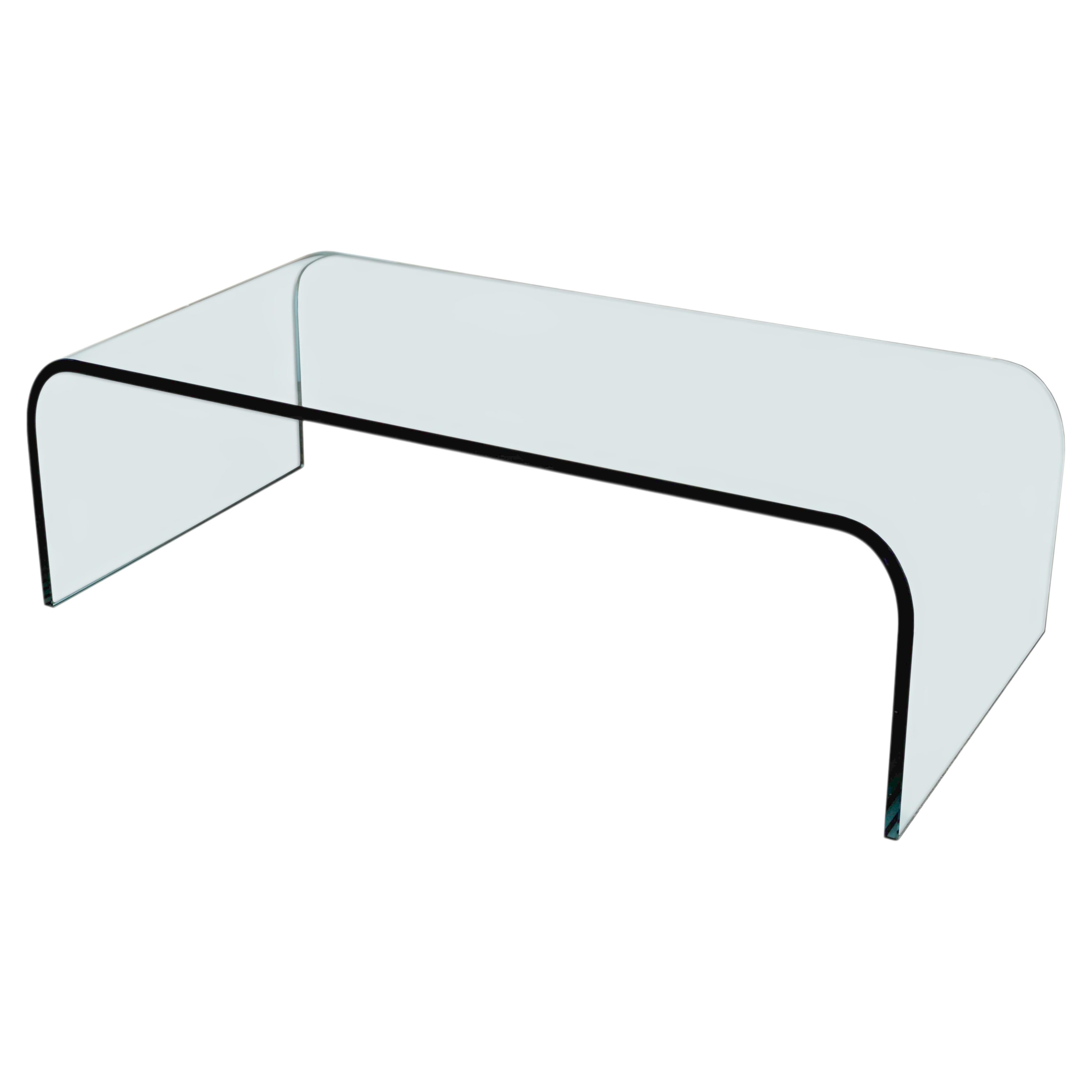 Fiam Made In Italy Contemporary Waterfall Glass Coffee Table
