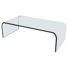 Fiam Made In Italy Contemporary Waterfall Glass Coffee Table